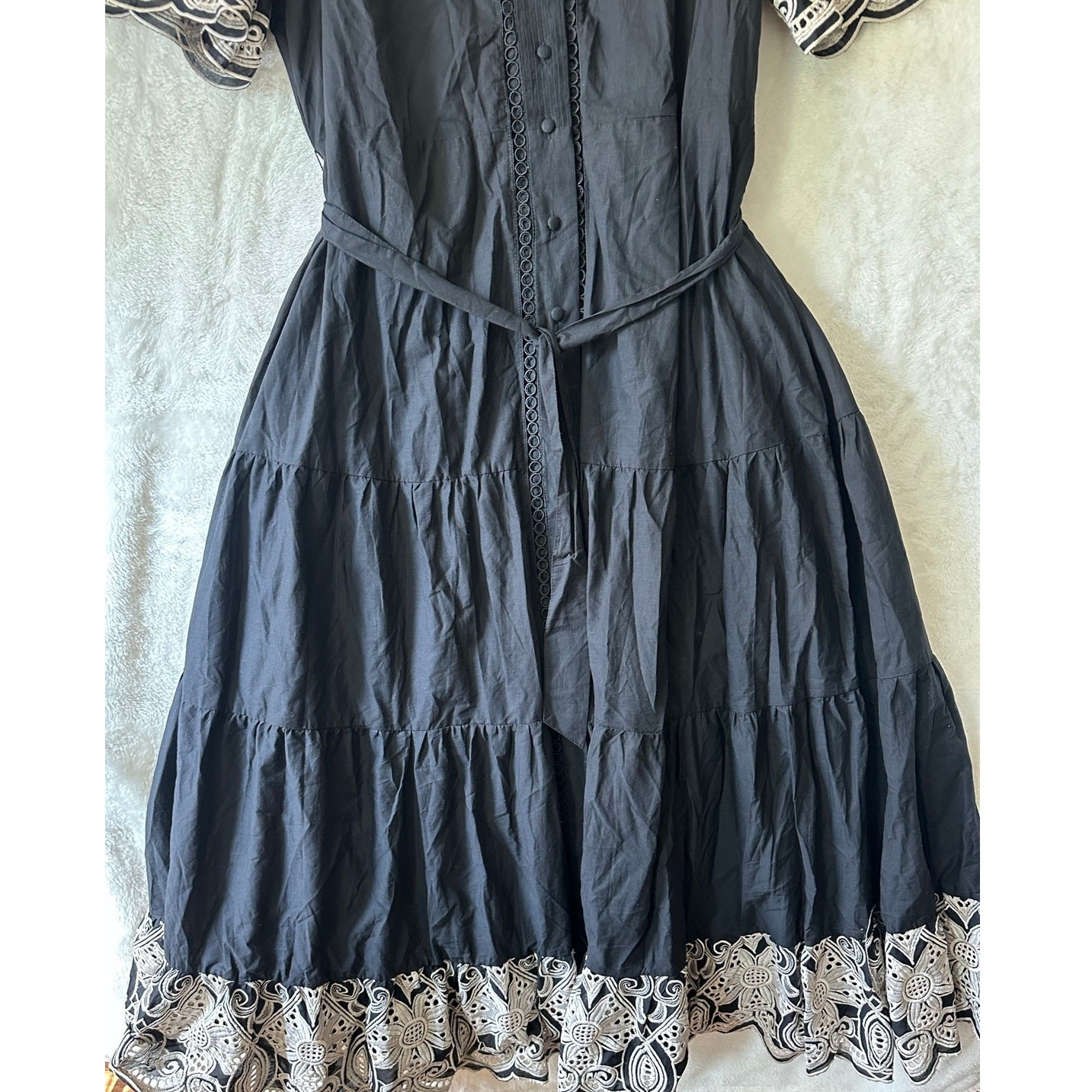 NWT Love X Design Southampton Embroidered Dress 3X Maxi Black