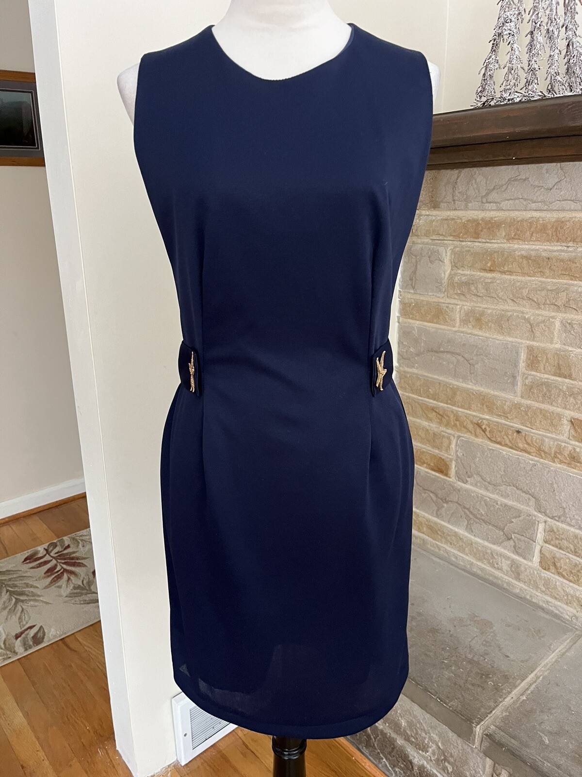 LAURLA NWT navy lined dress w/starfish applique sz M made in the USA