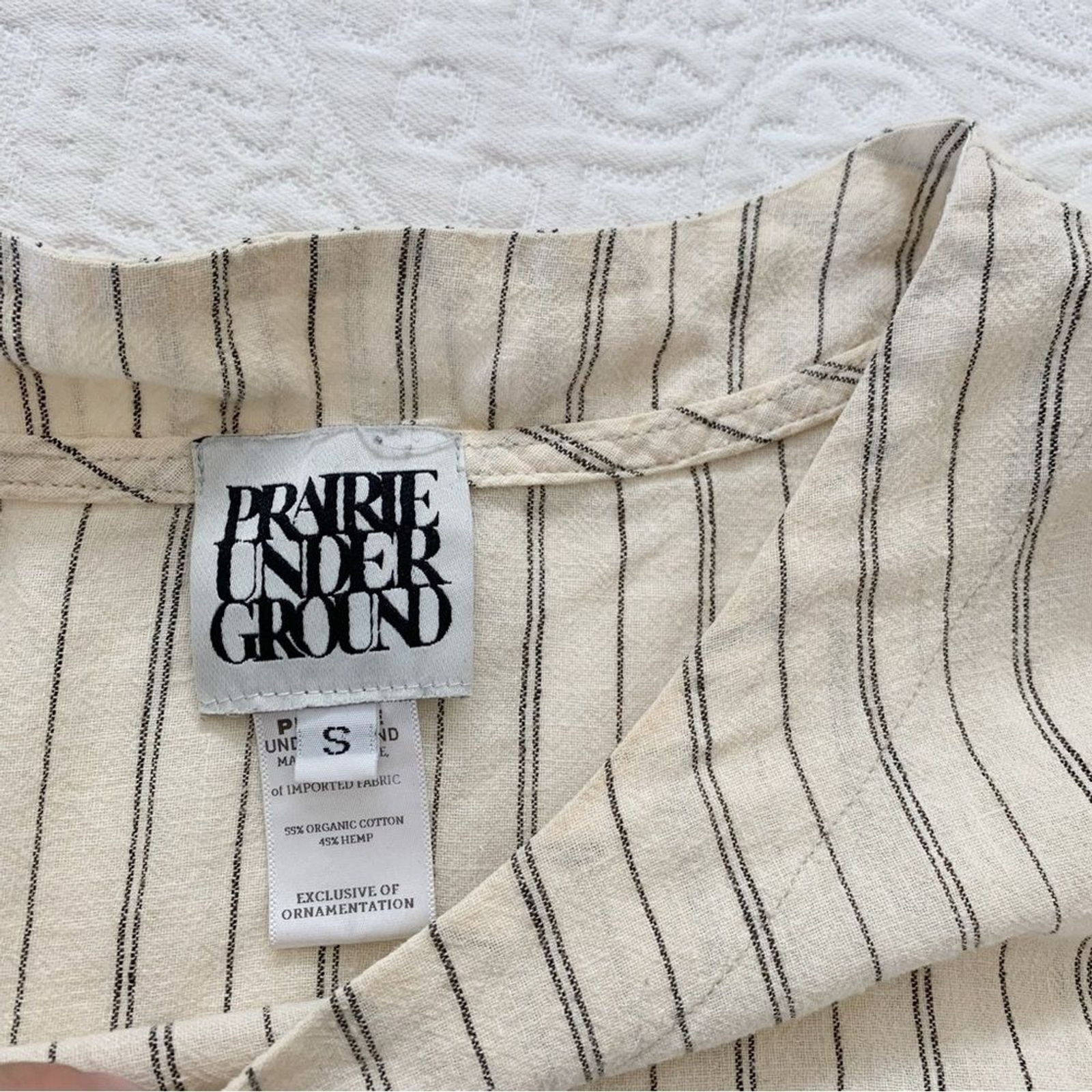 Prairie Underground Broken Stripe Shift Lagenlook Hemp/Cotton Tunic Dress