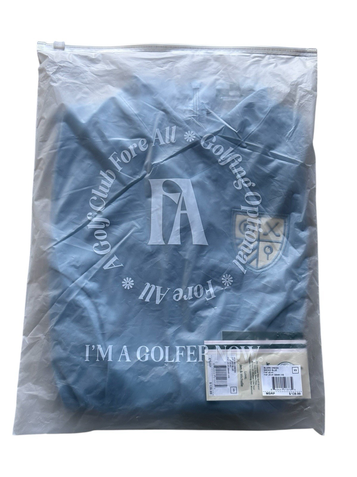 NWT FORE ALL Blaire Smoke Blue Golf Tennis Pickleball Dress Sz XS MSRP $139.99