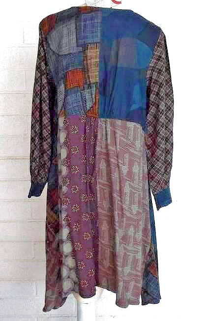 NWT Sacred Threads S/M 8 10 12Boho Patchwork Boho Goddess Asymmetrical Hem Dress