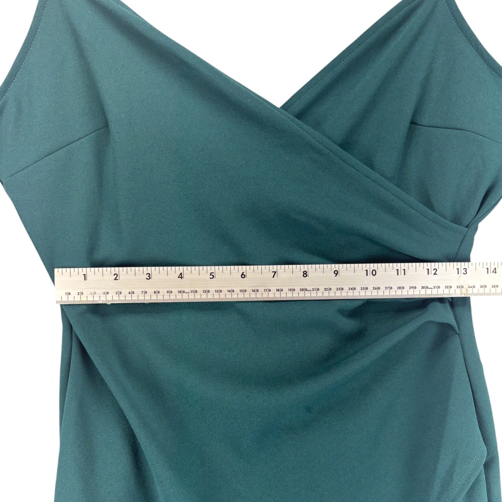 NWT Windsor Sasha Hunter Green Wrap Maxi Dress L High Slit Formal Prom Ruched