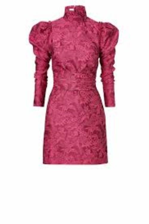 NEW $700 Scanlan Theodore Phoenix Weave Fushia Silk desingner mini dress US 2