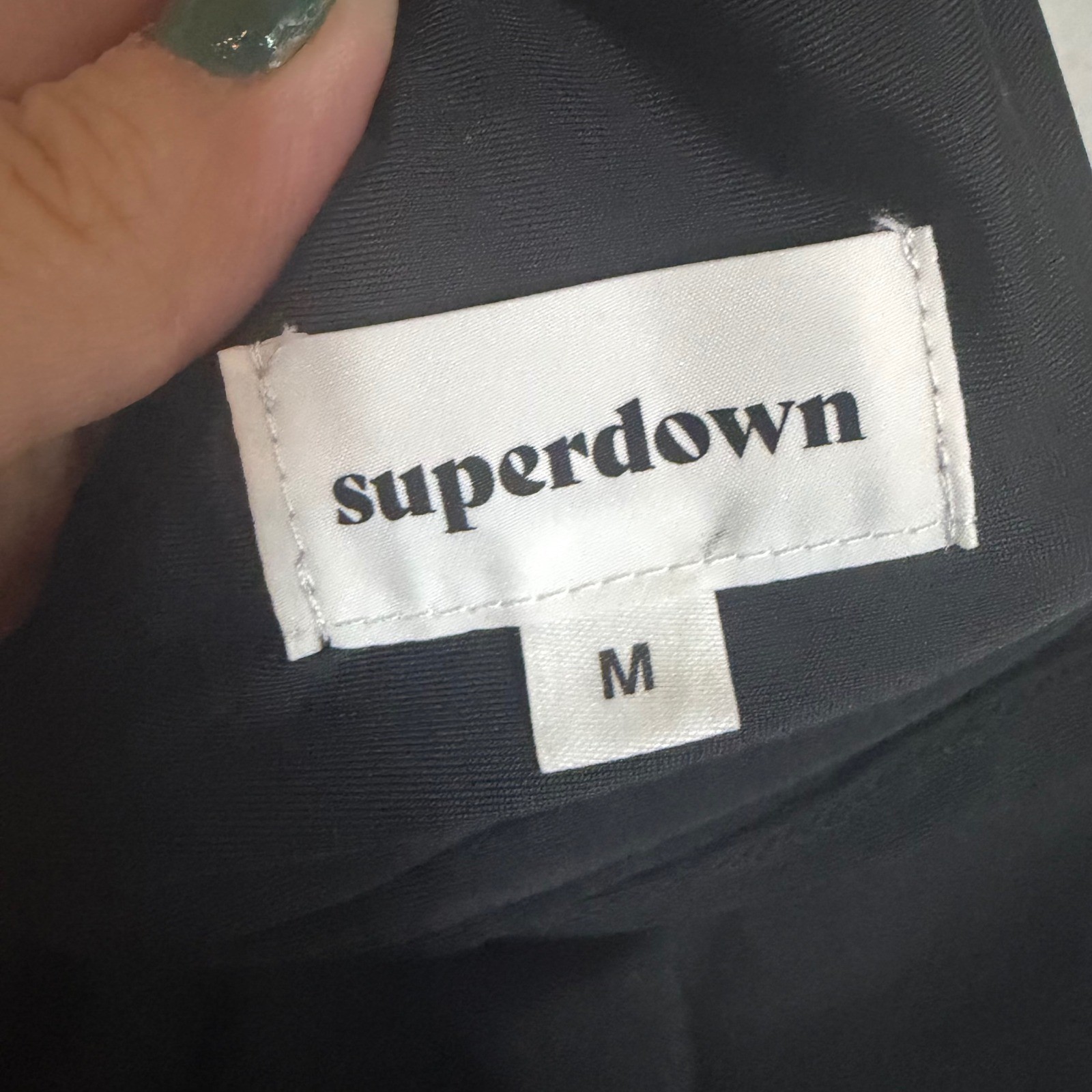 Superdown Black One Shoulder Mini Dress Size M Nylon Spandex REVOLVE