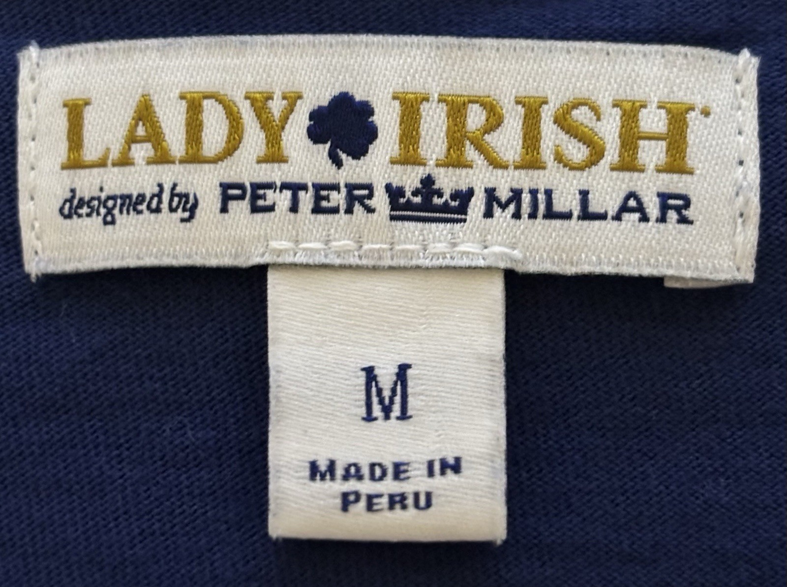 LADY IRISH Peter Millar Pima Cotton Classic Striped Navy Sweatshirt Dress Sz M.