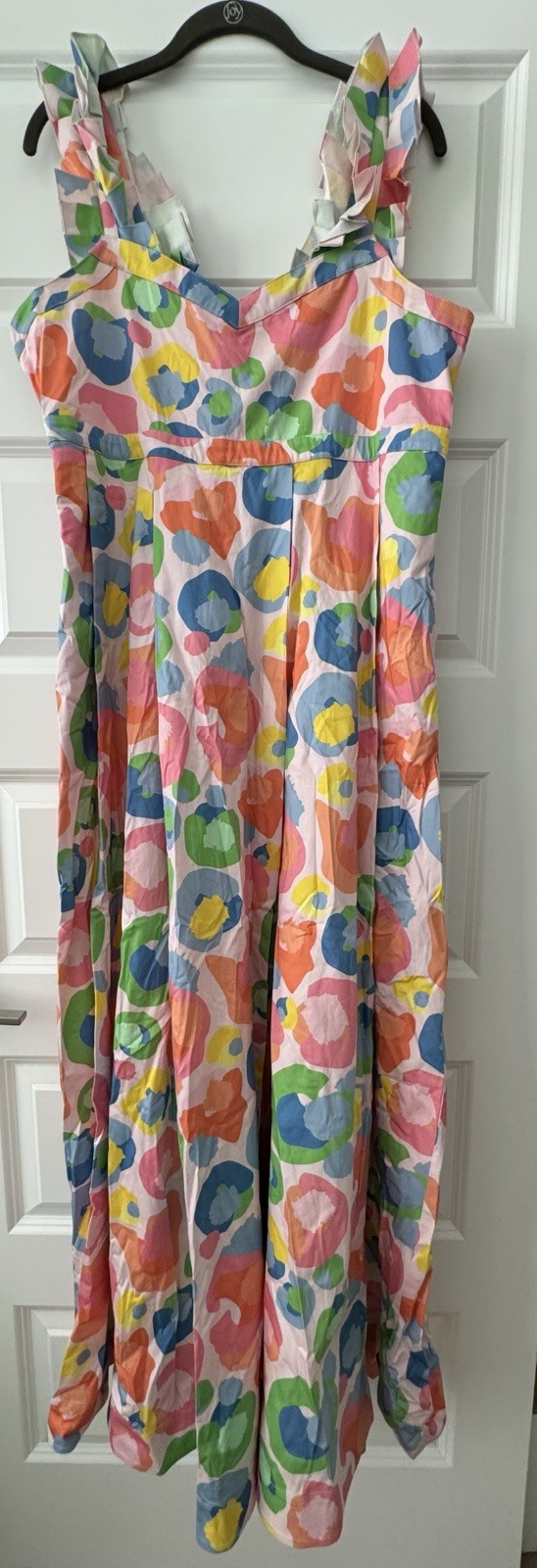 NWT Emily McCarthy Candy Cheetah Empire Maxi Dress Size Large