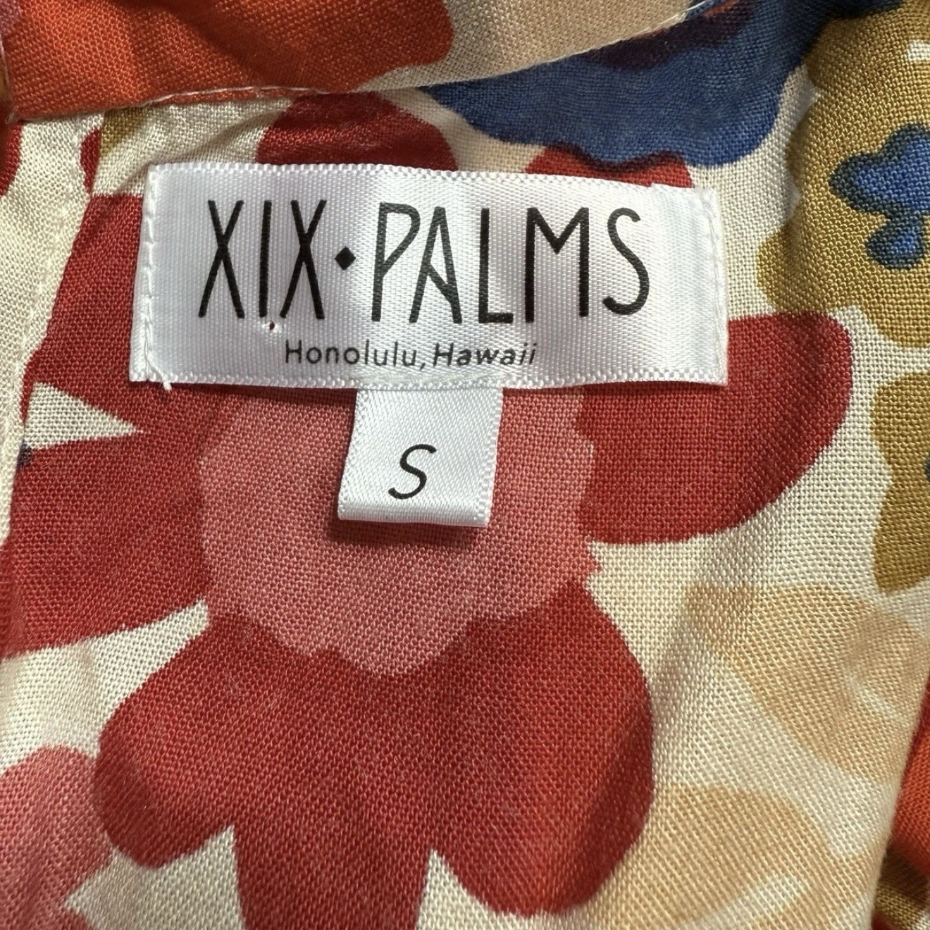 XIX PALMS Dress Womens S Multicolor Sundress Rayon Boho Hawaii Resortwear Cruise