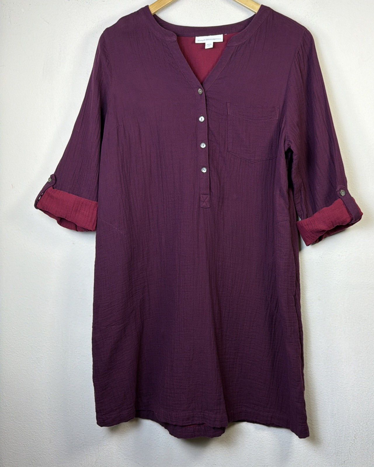 J. Jill purejill petite medium Stretch Plum Purple colorblock Dress mini casual