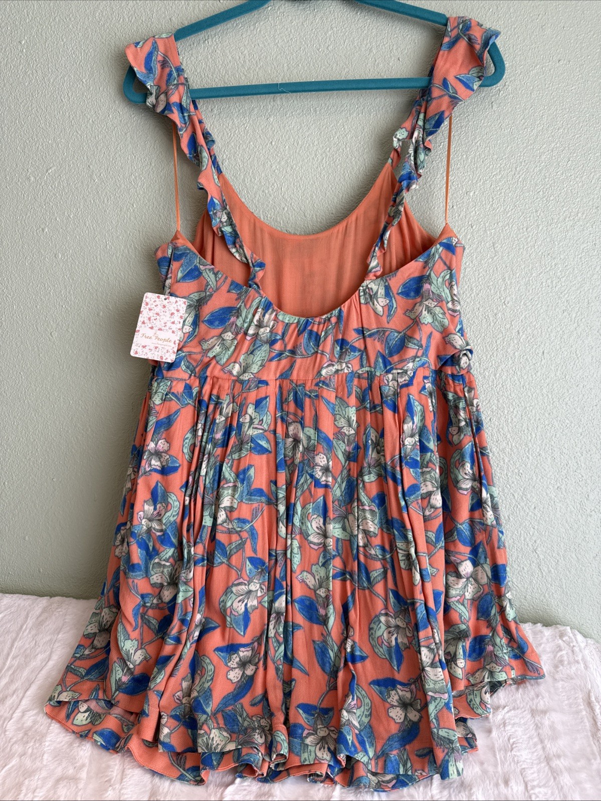 Free People OB574950 Orange Dear You Backless Mini Dress w/Pockets – $98