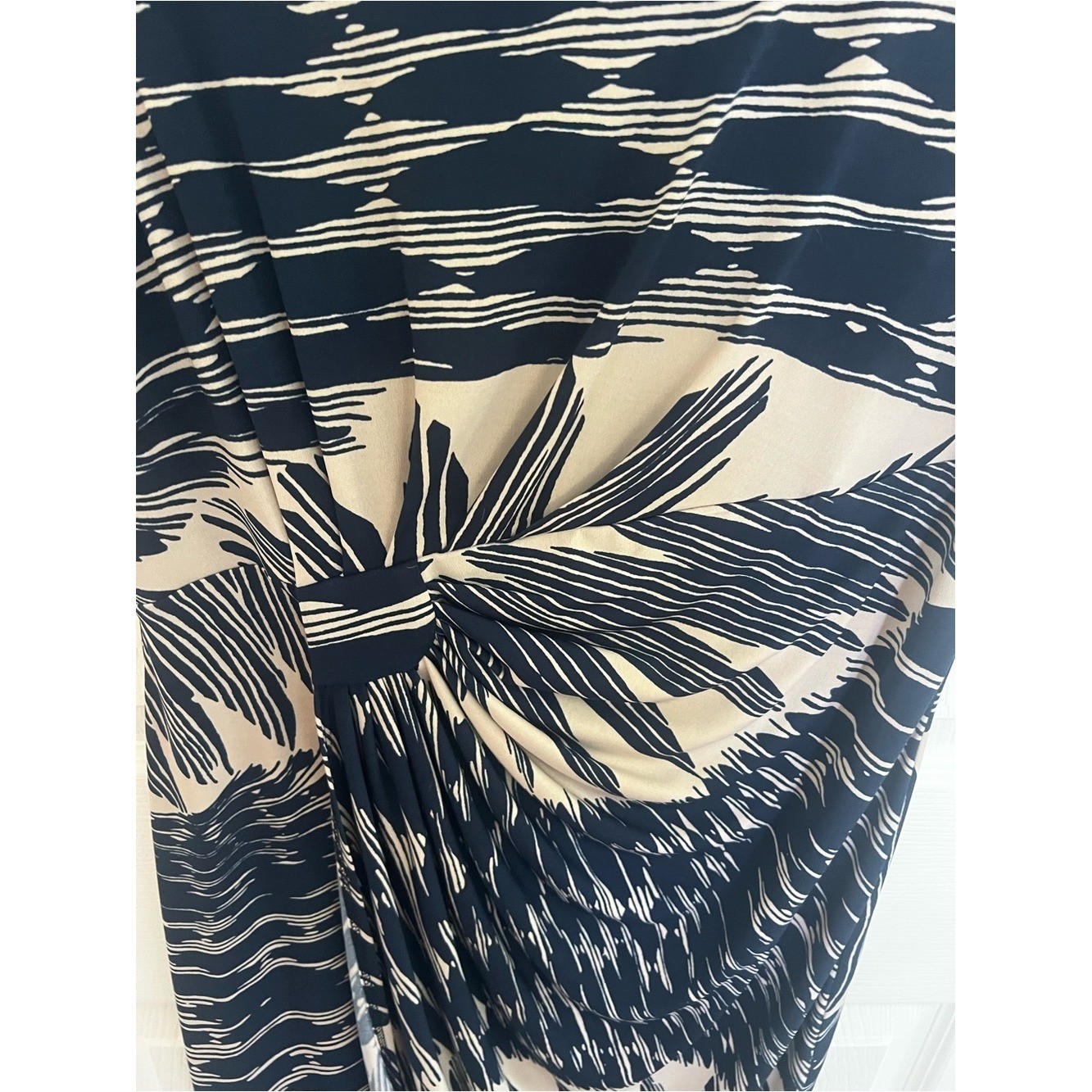 Enfocus Studio Black & Beige Abstract Midi Dress