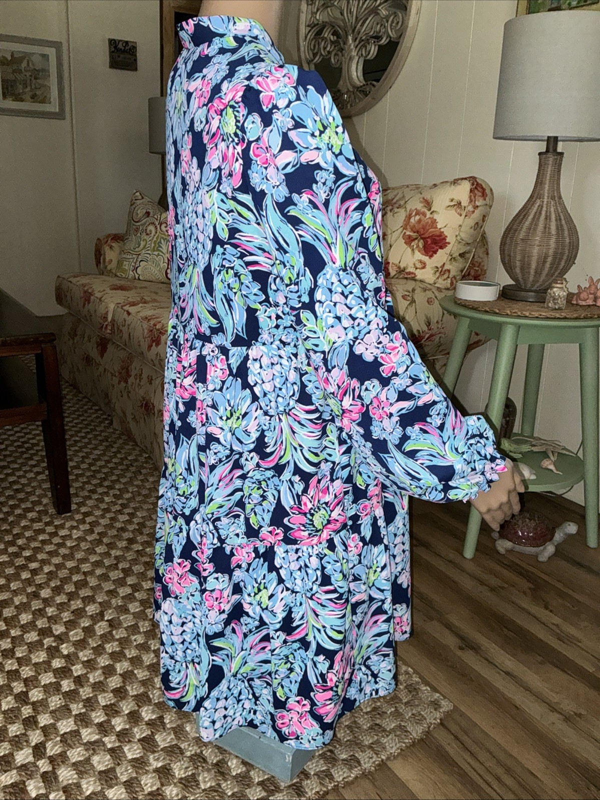 Lilly Pulitzer Winona Stretch Dress Navy Pineapple Paradise Size Small NEW