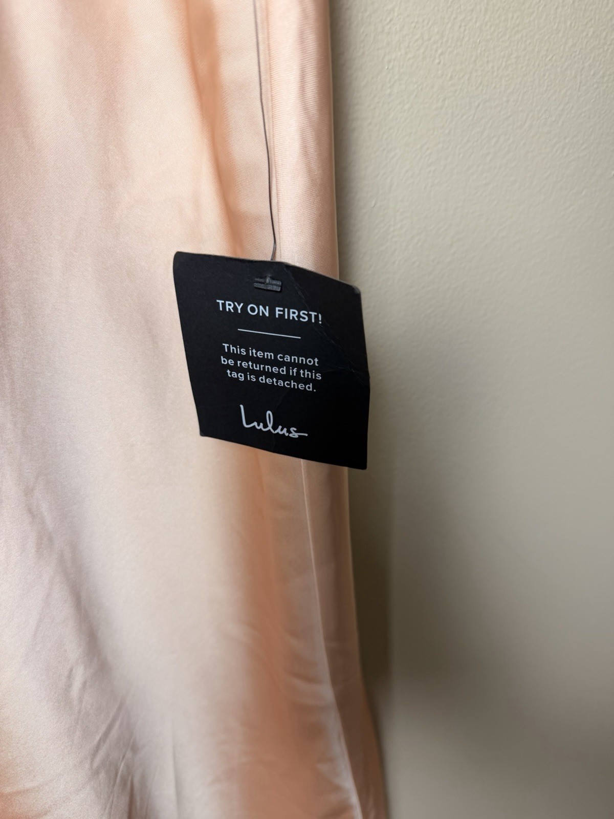 Lulus Classic Elegance Blush Satin Mock Neck Maxi Dress NWT M