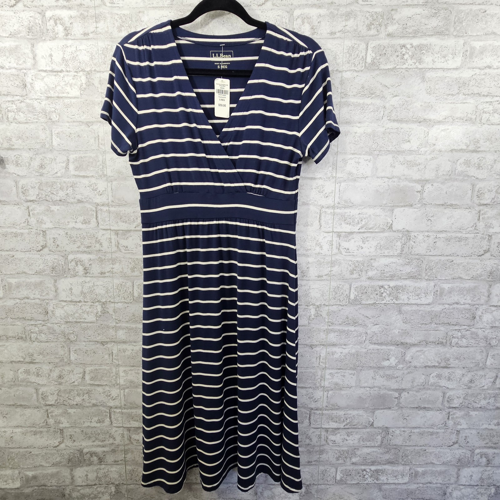 NWT L.L. Bean Dress Short Sleeve Striped Women’s Size Small