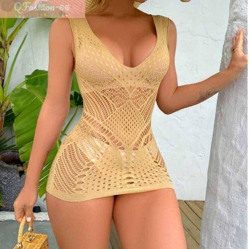Women Sexy Summer Dress Party Holiday Mini Hollow Out Bodycon Backless Beachwear