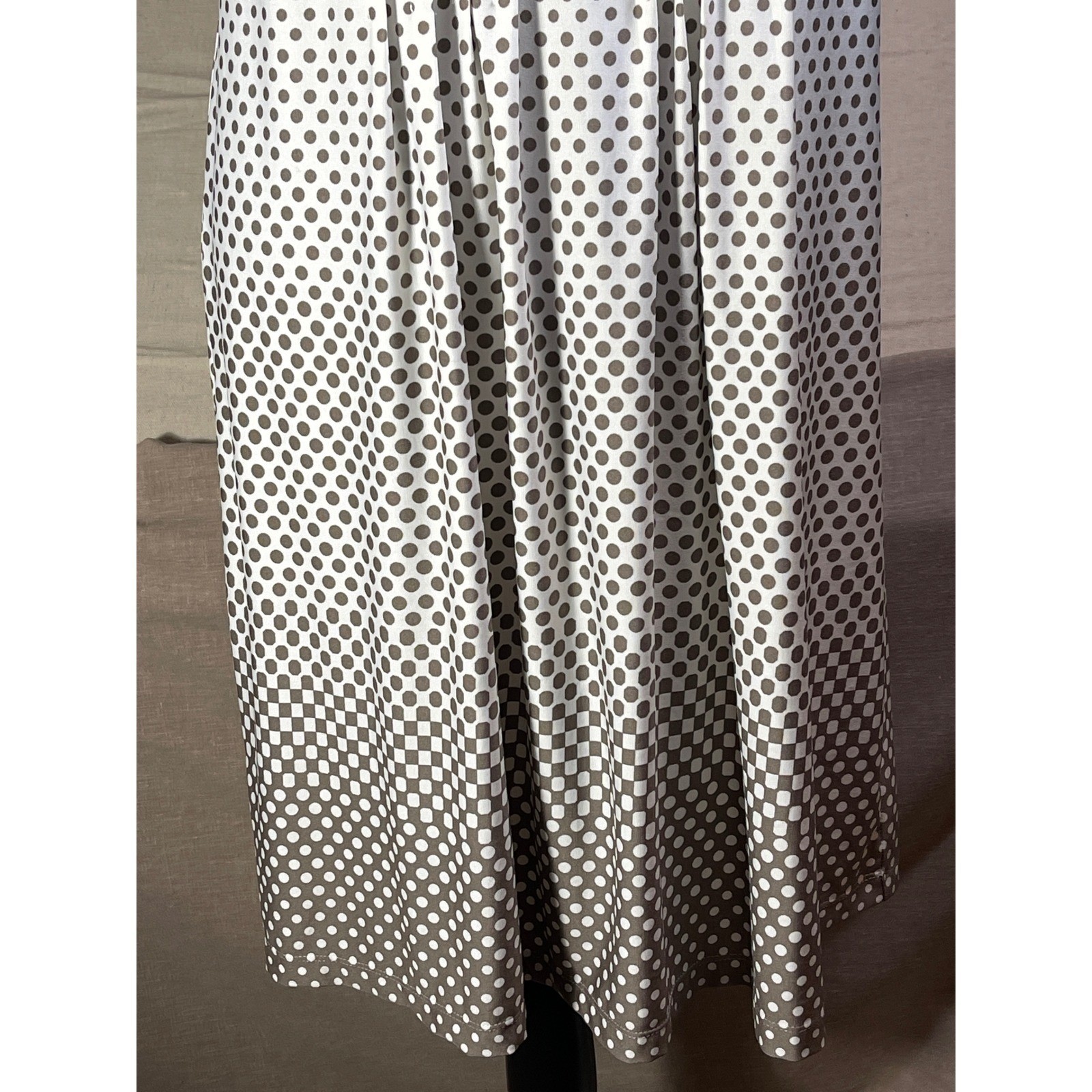 Perceptions New York Women XL Polka Dot Ombre Pleated Sleeveless Shift Dress