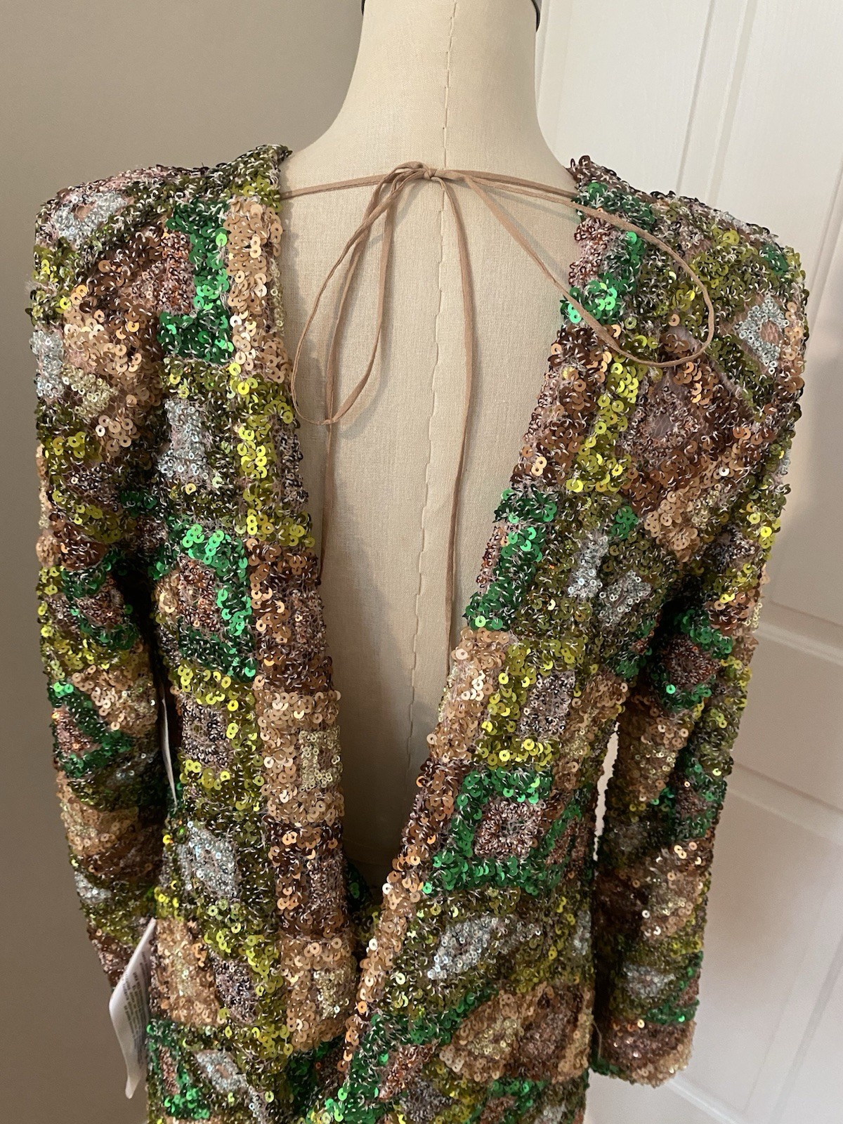 NWT Dress The Population Patchwork Sequin Mini Dress- Medium $310