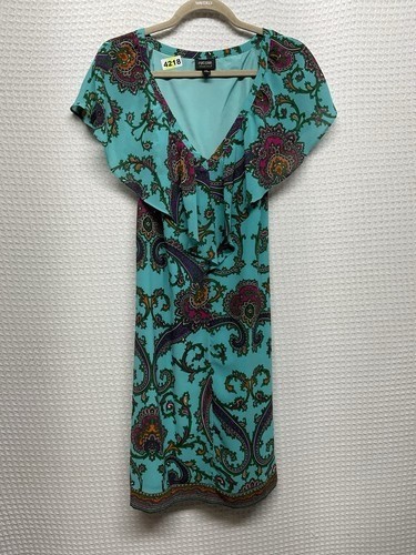 NWOT Nicole Floral Paisley Ruffle Popover Miller Midi Dress Women 10 Indonesia