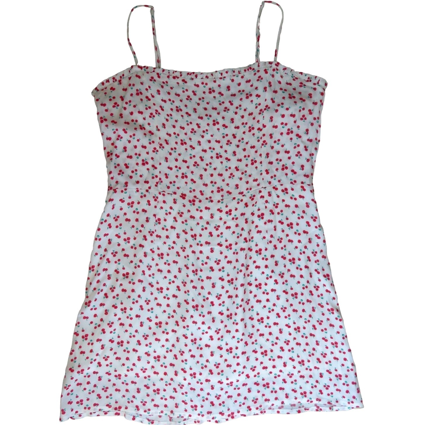 Olivaceous Floral Mini Dress Sleeveless Back Zip White & Red Size Large NWOT