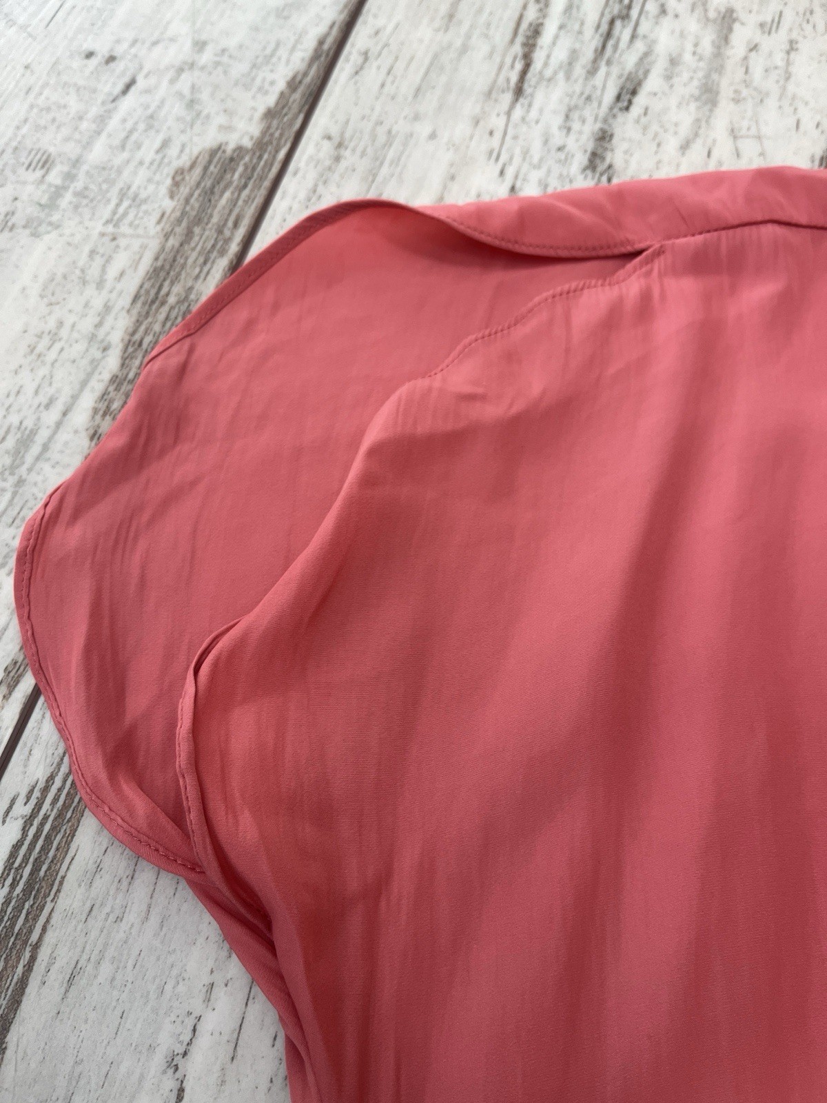 Universal Thread Coral Pink Tie Front Flutter Mini Dress Short Sleeve Large NWT