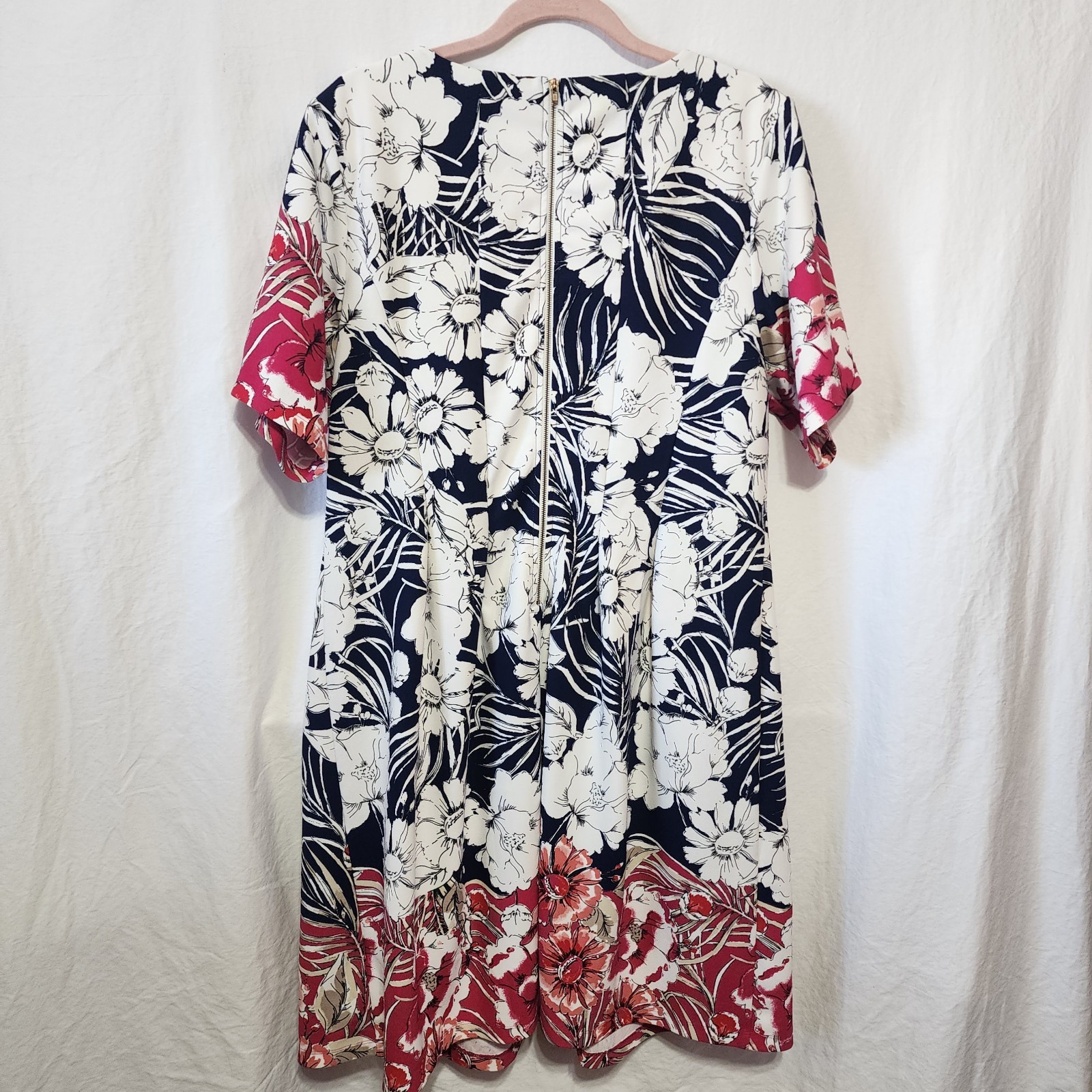Shelby & Palmer Sz 16 Multicolor Floral Print Dress Polyester And Spandex