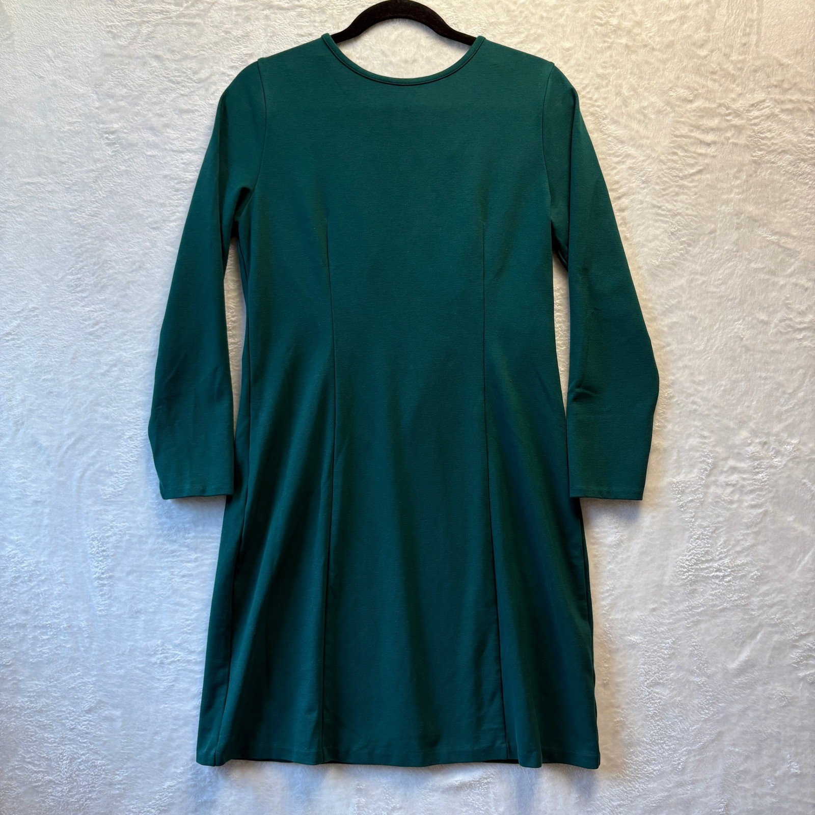 J. Crew Knit Dress Women Sz Medium Green Long Sleeve Career Casual Minimalist