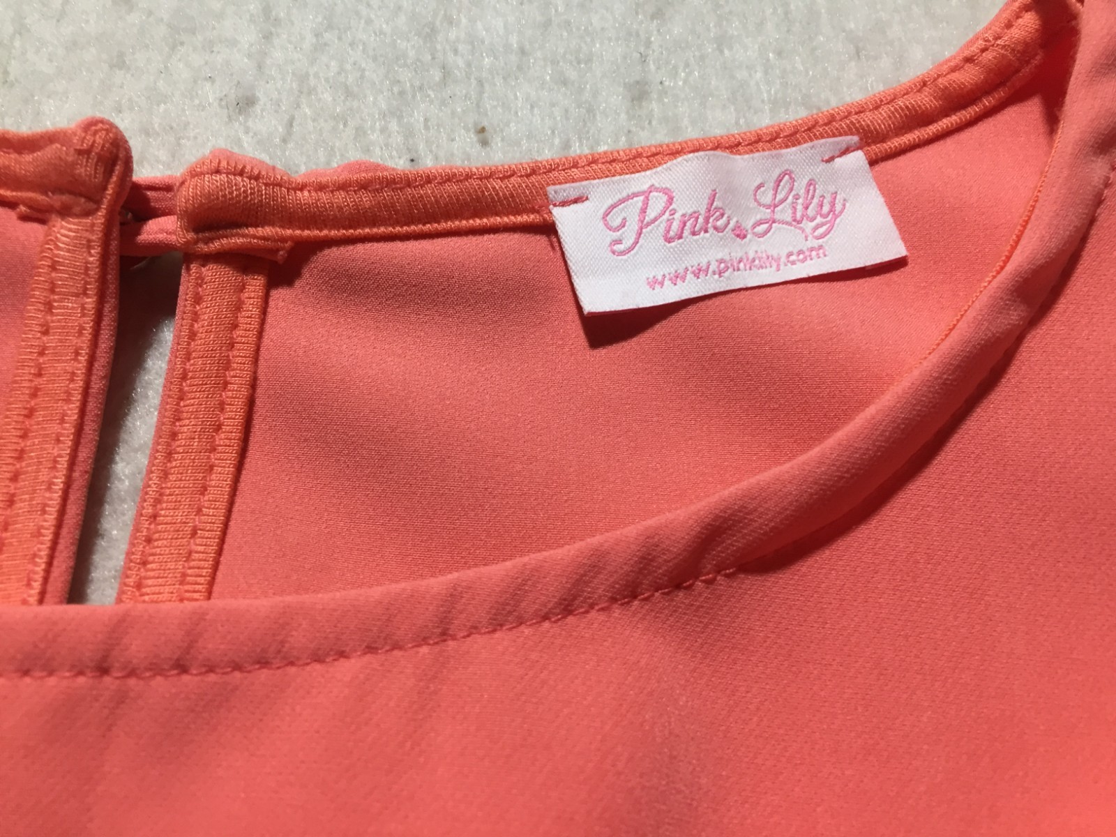 NEW Pink Lily A Riffle In Time Dress Womens S Small Peach Short Sleeve Scrunched