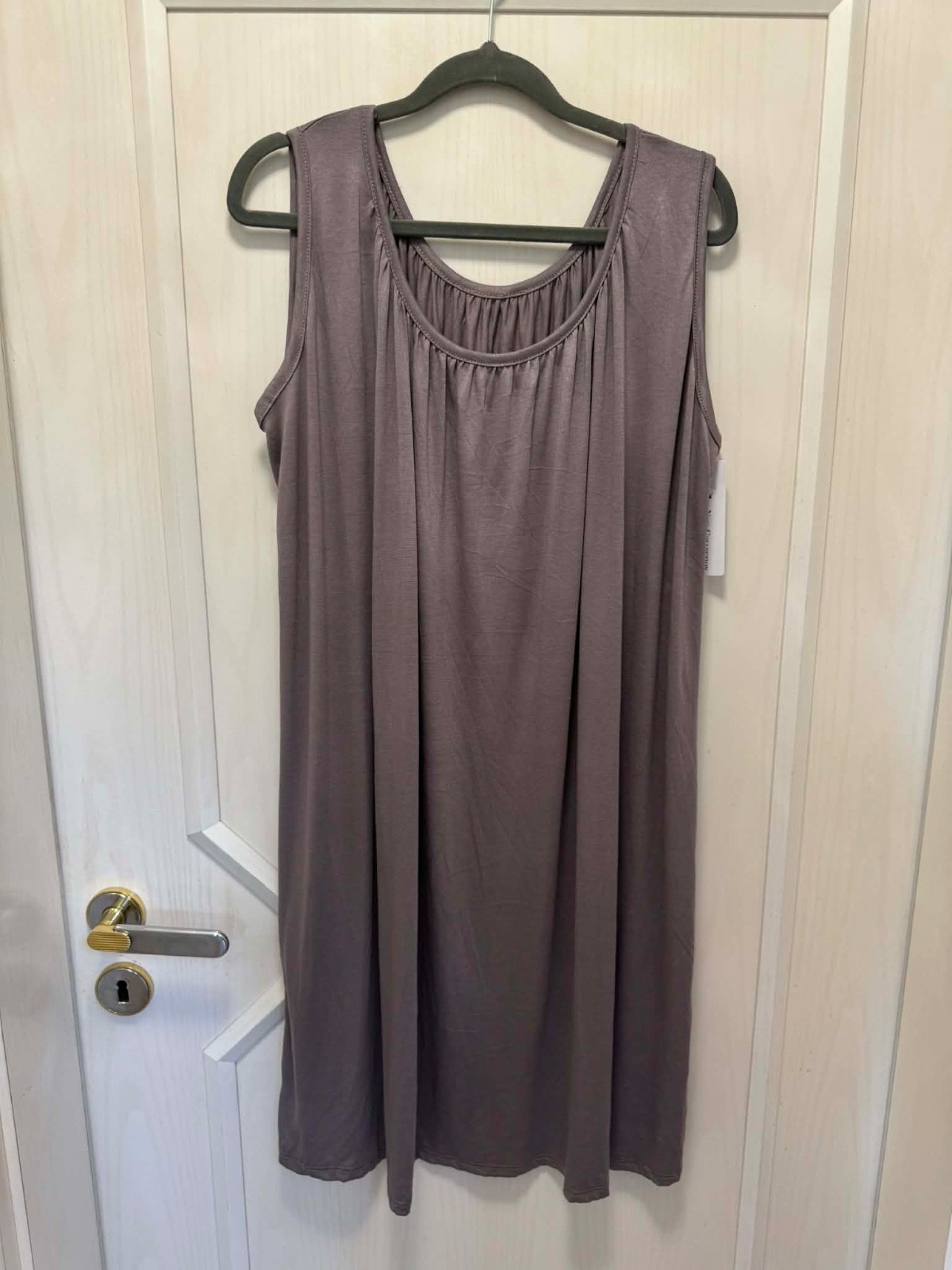 New-shirt dress “classic” round neck, sleeveless, A-line taupe 48/50/52
