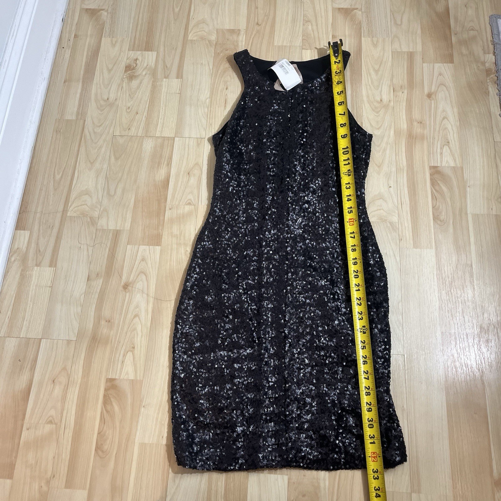 Bailey 44 Womens Knit Sequined Zip Front Mini Tank Dress Black Size XS NWT