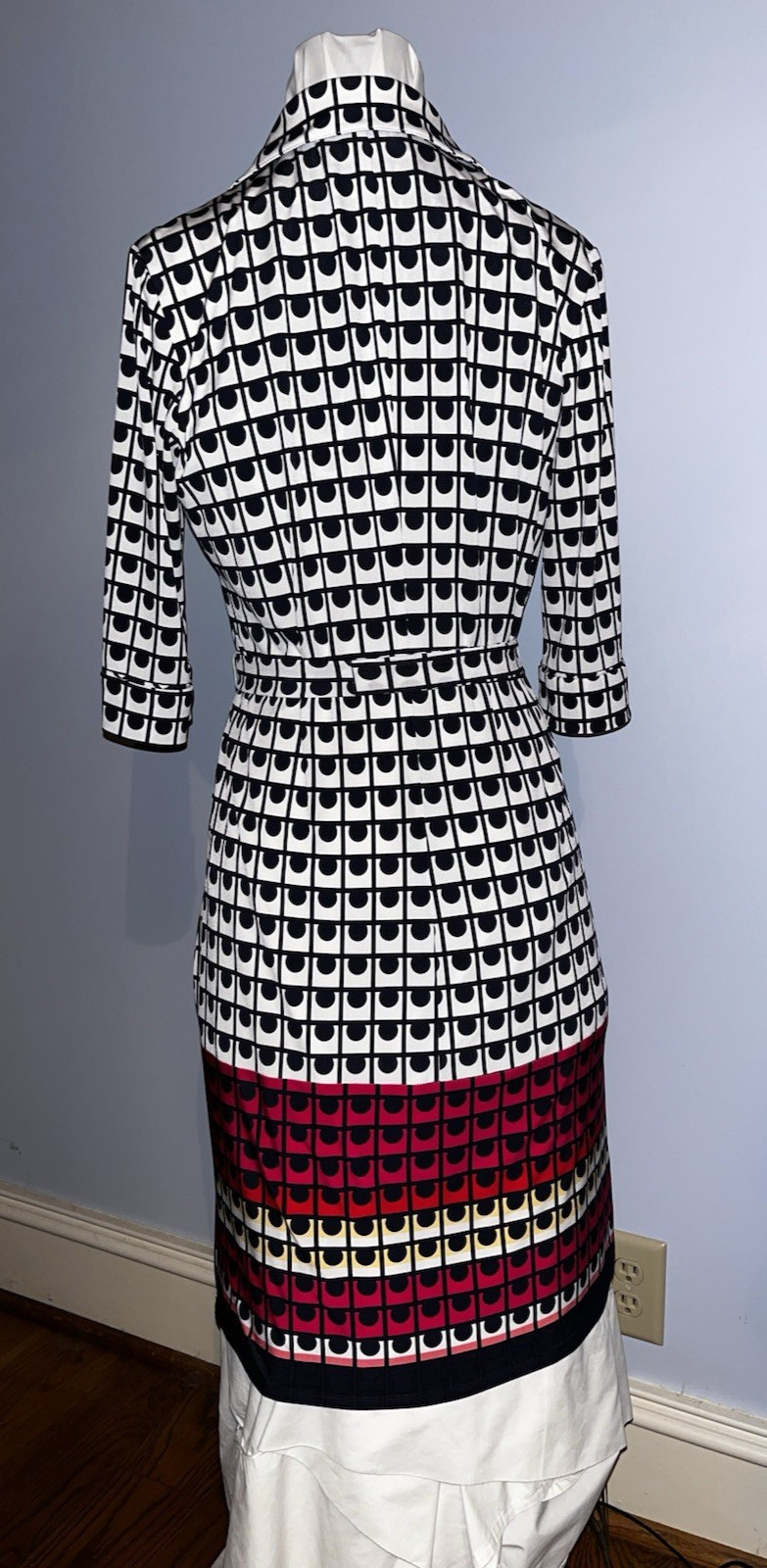 Laundry by Design Women’s Geometric Dots black white & red women’s dress Sz 10
