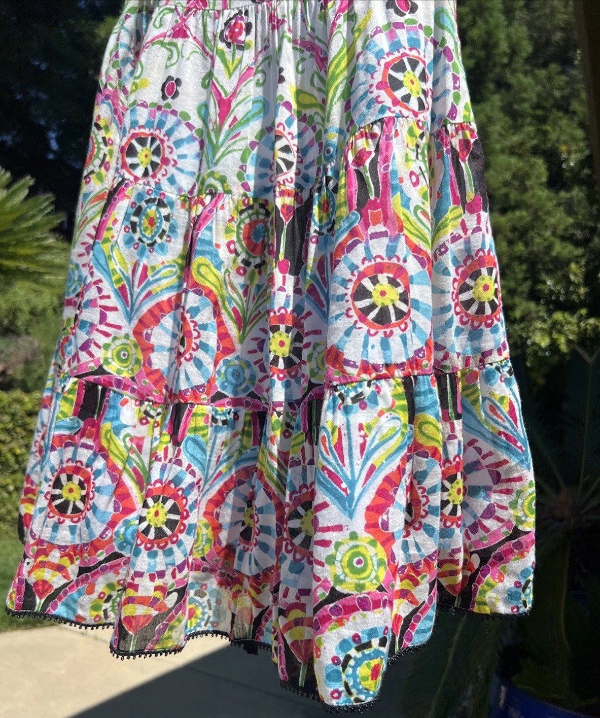 Vintage Nanette Lepore Cotton Silk Lightweight Sleeveless Belt Sundress Dress 6