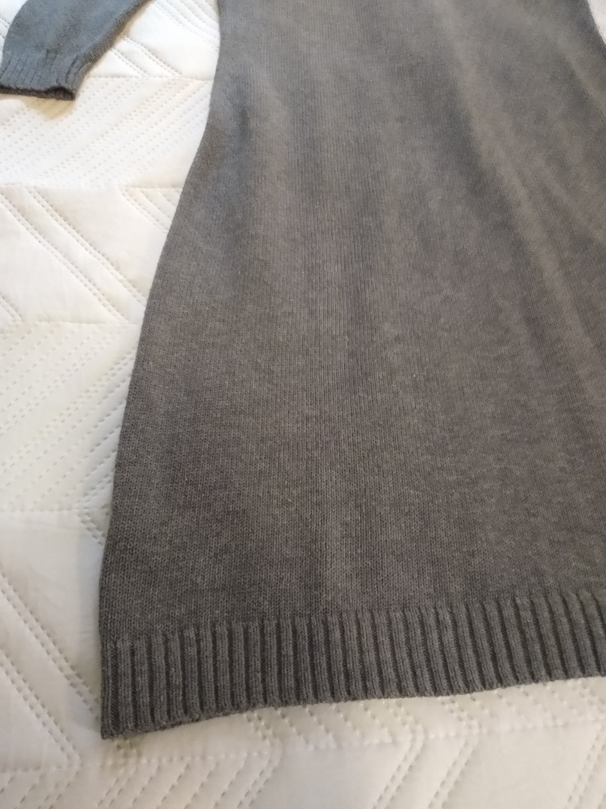 Banana Republic Gray 3/4 Sleeve Necktie Sash Sweater Dress Knit Workwear Size XS