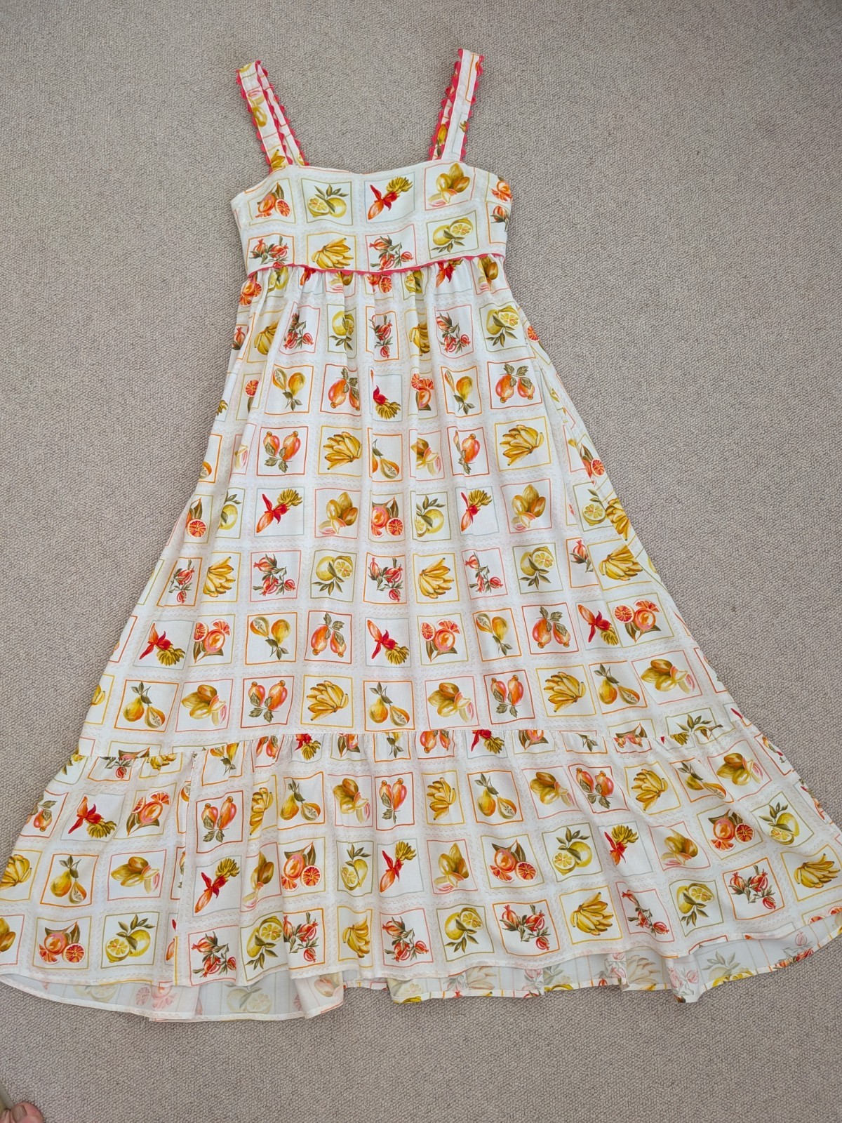Vintage inspired 1970 look smocked pinafore dress Paper Hearts Australia size 8