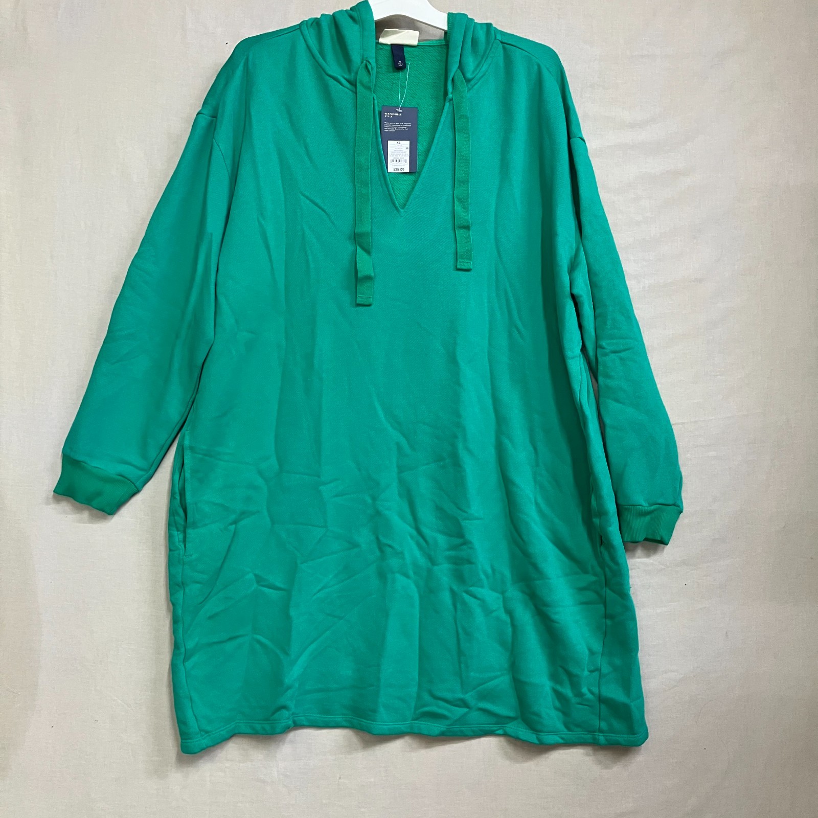 Universal Thread Dress Long Sleeve Mini Fleece Tunic Women’s XL Pockets Green