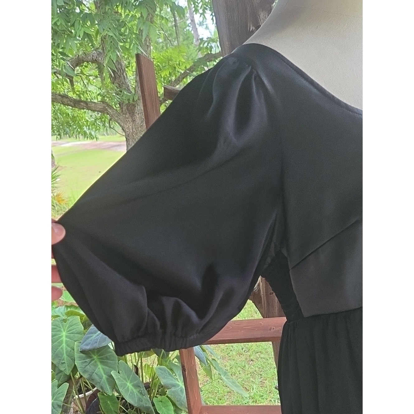 Emily McCarthy Daphne Black Cocktail Dress With Faux Leather Bodice Size Large