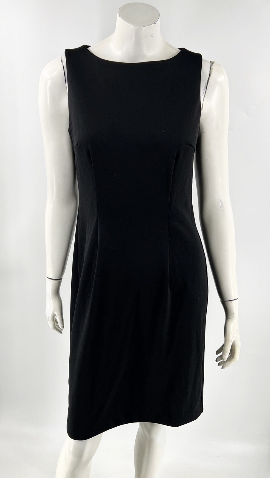 Dani Max Sheath Dress Size Large Black Sleeveless Zipper Back Solid Womens