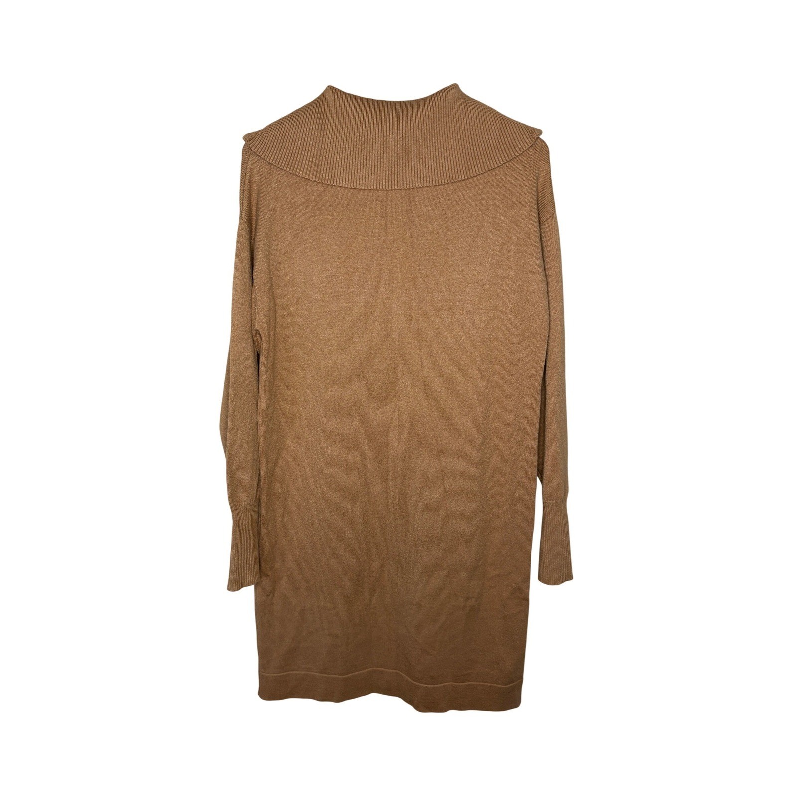 Blu Pepper Womens Camel Brown Quarter Zip Ribbed Collar Sweater Dress B3FD1034CC