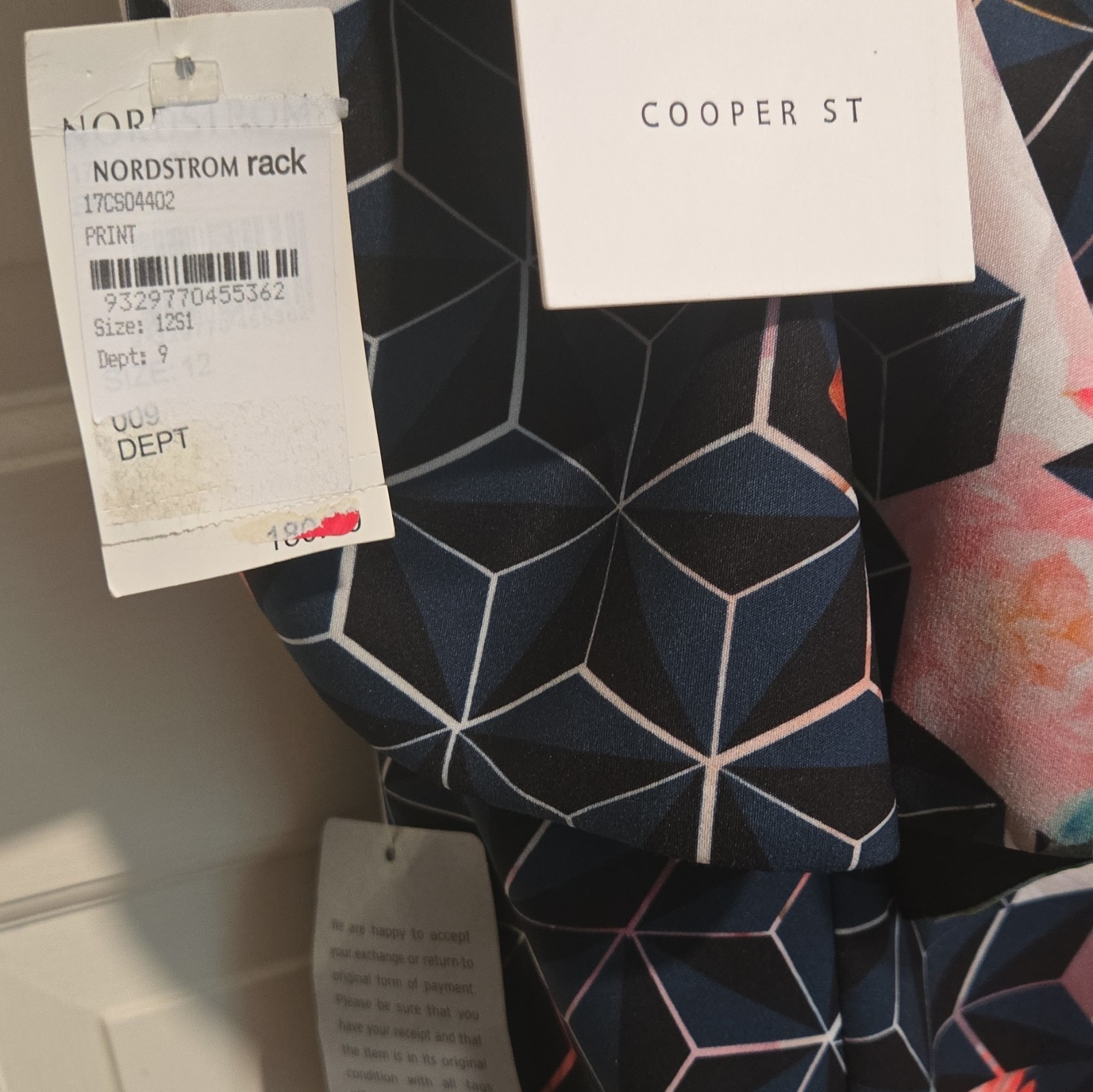 Cooper St Size 12 Floral Geometric Strappy Fit & Flare Midi Dress Black Pink