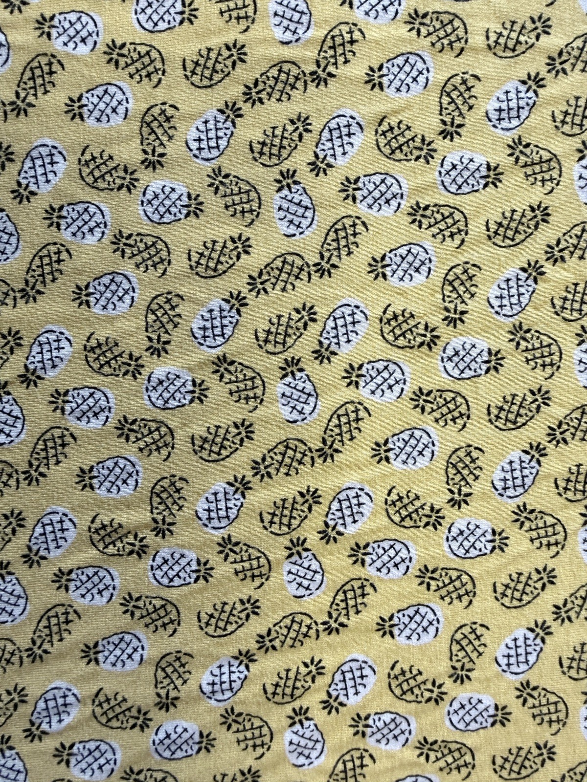 Ann Taylor Loft Fit n Flare Swing Dress XL Yellow Pineapple Fruit Beachy Flowly