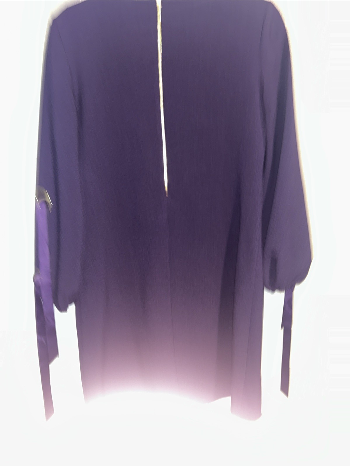 MSK Purple Long Sleeve Boat Neck Shift Dress with Tie Cuff Detail Size S