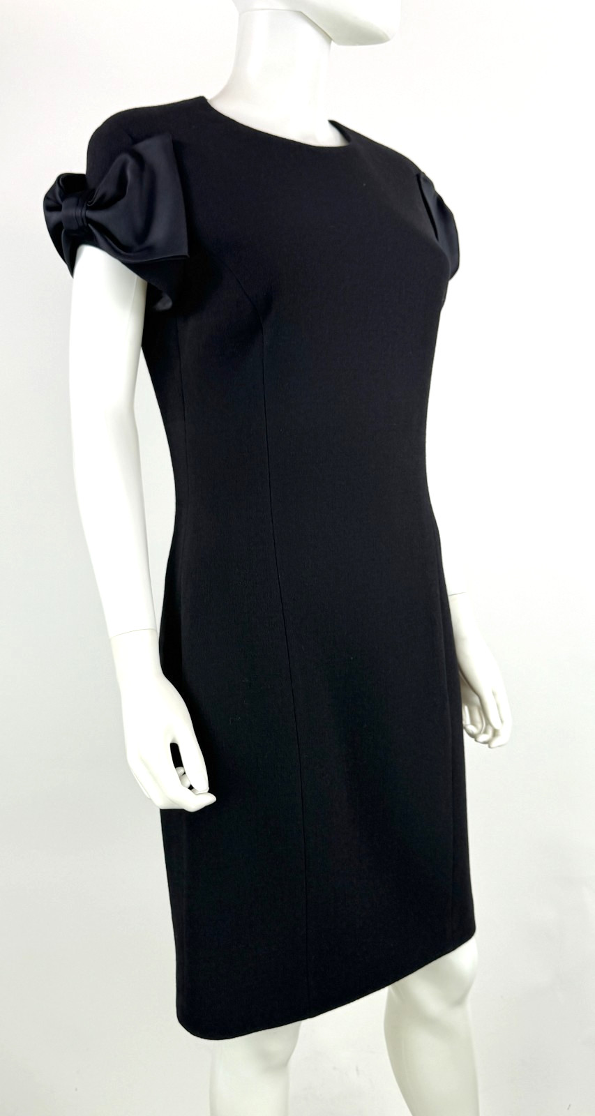 $1.8K Michael Kors Collection Black Wool Silk Cocktail Dress 6 US 42 IT M Runway