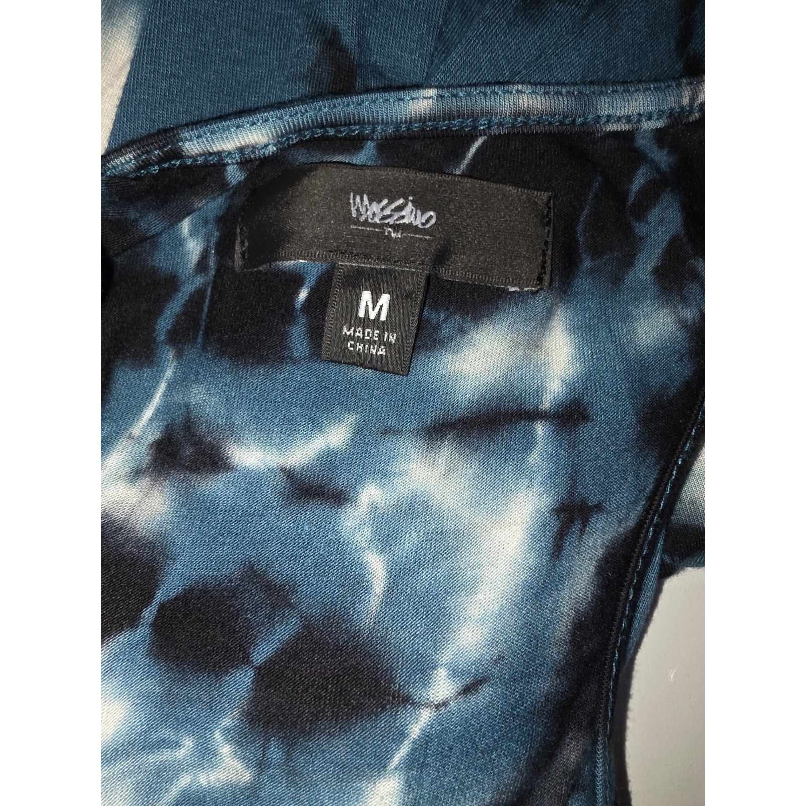 Mossimo Womens Tie Dye Maxi Dress Teal Black White Racerback Sleeveless Medium