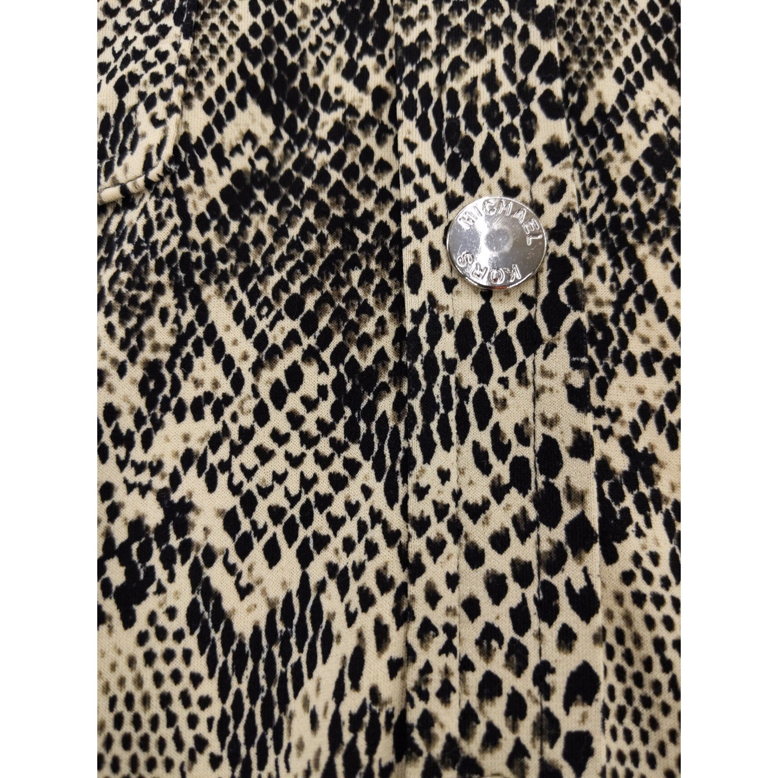 Michael Kors Snake Print Button Front Shirt Dress Long Sleeve Pockets Petite P