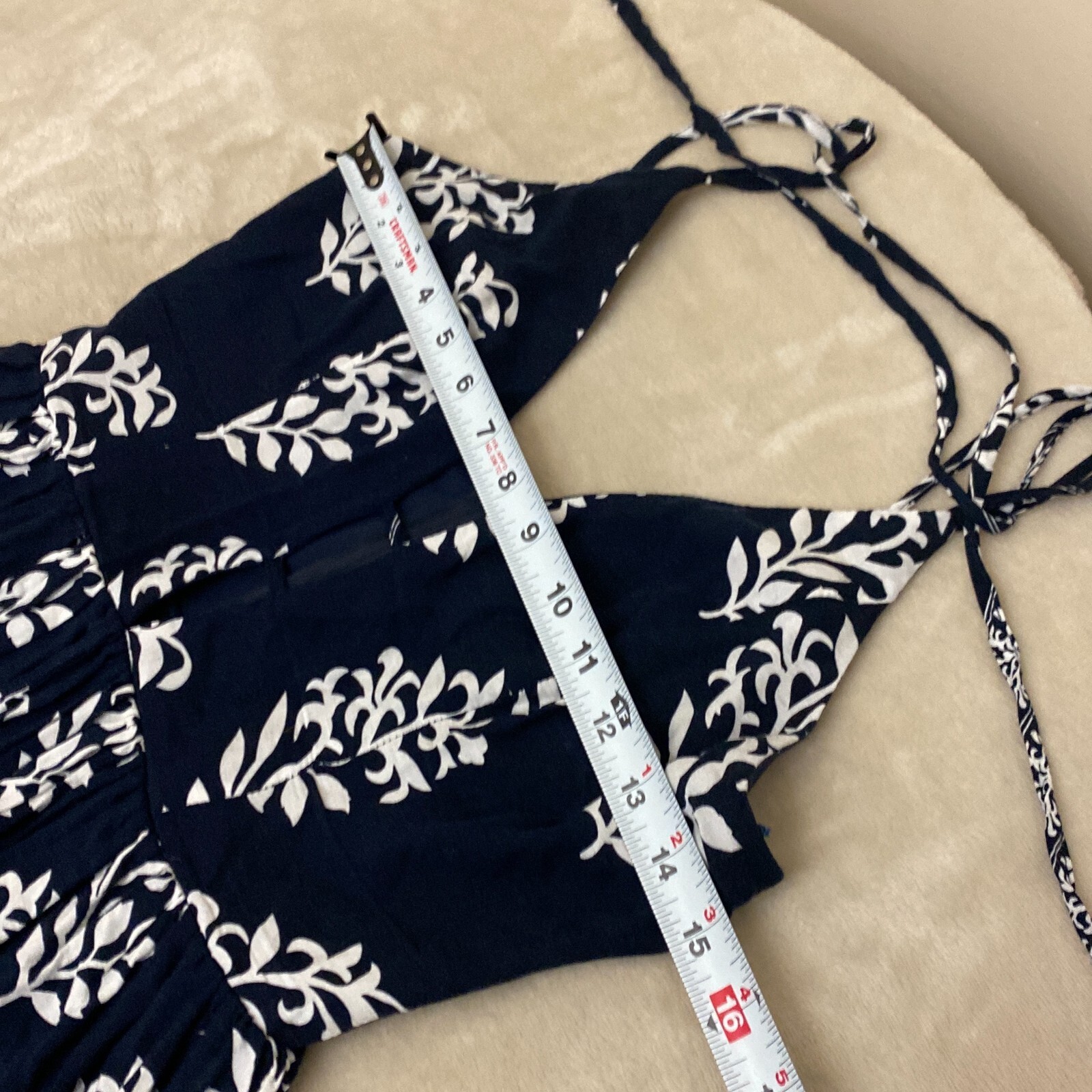 Miss Avenue Womens Navy Blue Leaf Print Split Neck Side Slit Maxi Dress Size S