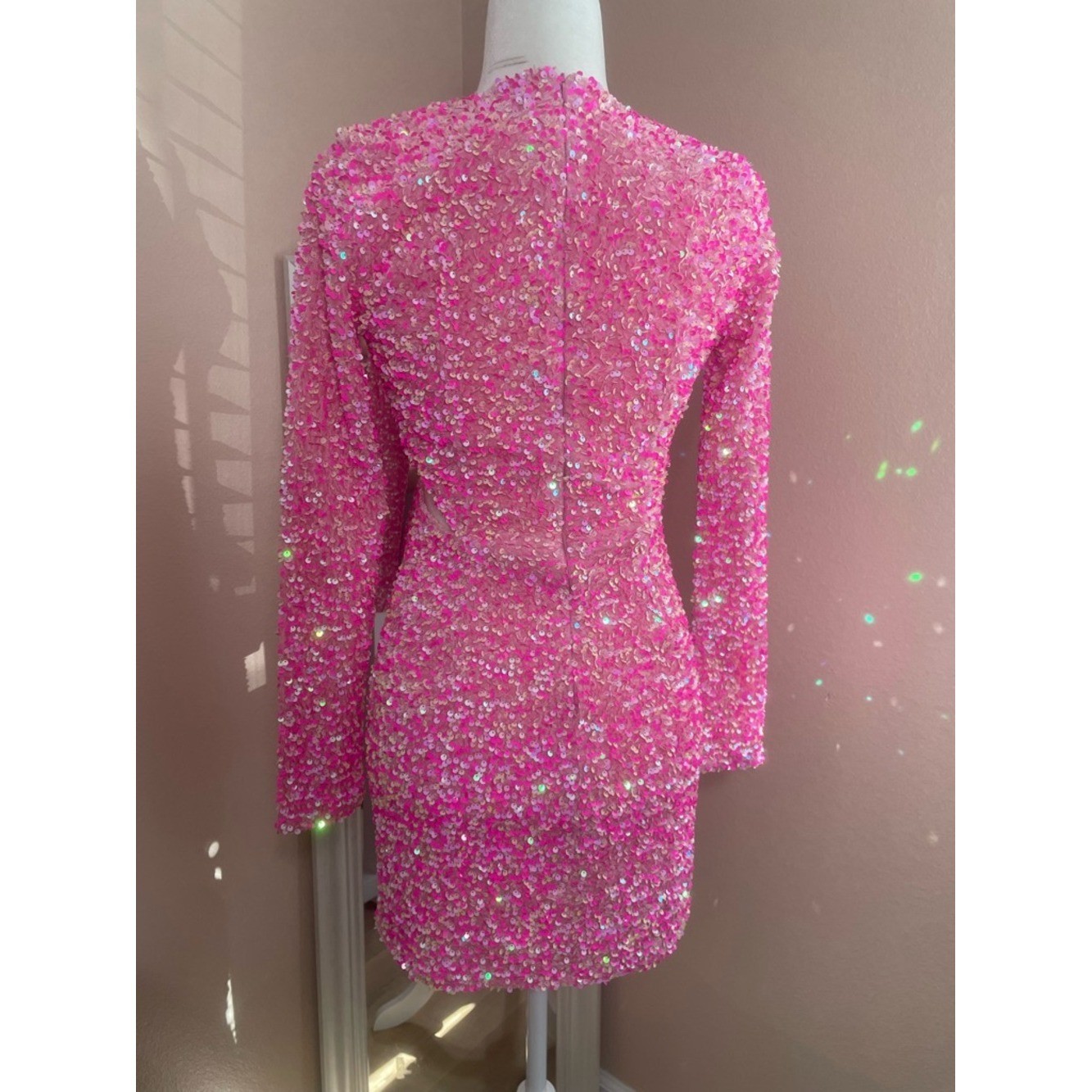Petal & Pup Pink Sequin Mini Dress Small Prom Vegas Bachelorette Party