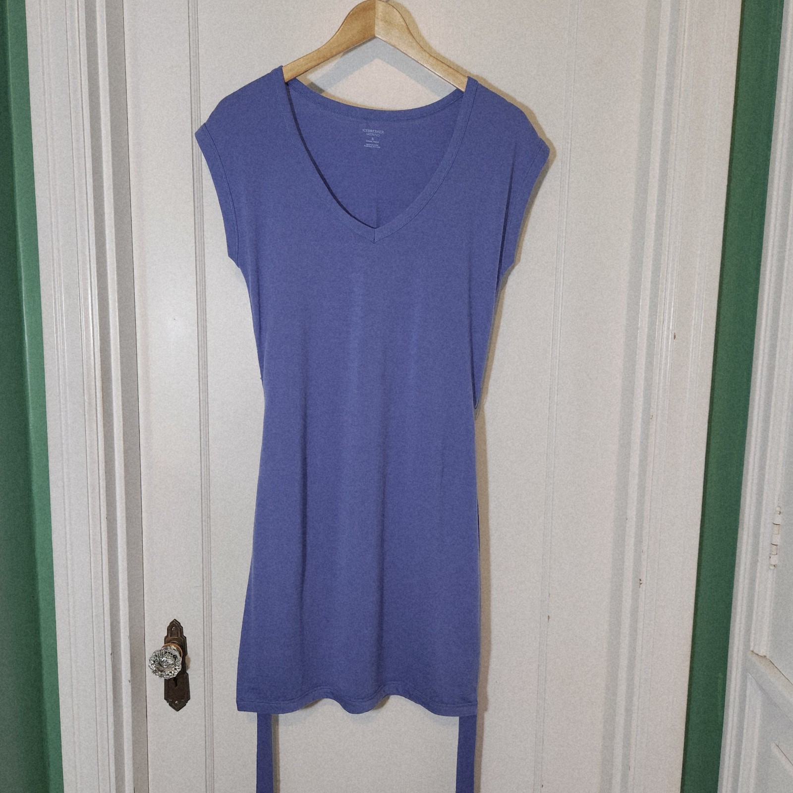 Icebreaker Villa Dress 100% Merino Wool Lightweight Blue Periwinkle Travel
