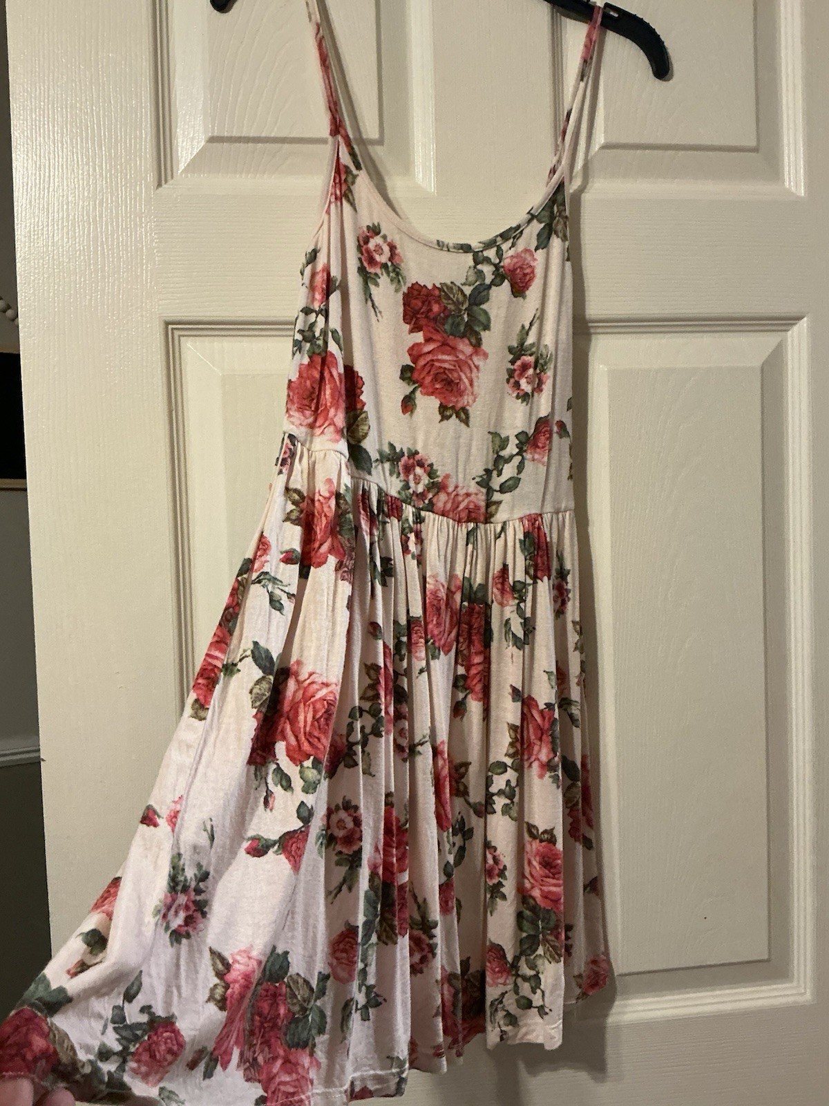 DEB Y2K Rose Print Mini Dress Coquette Mall Girl Skater Small