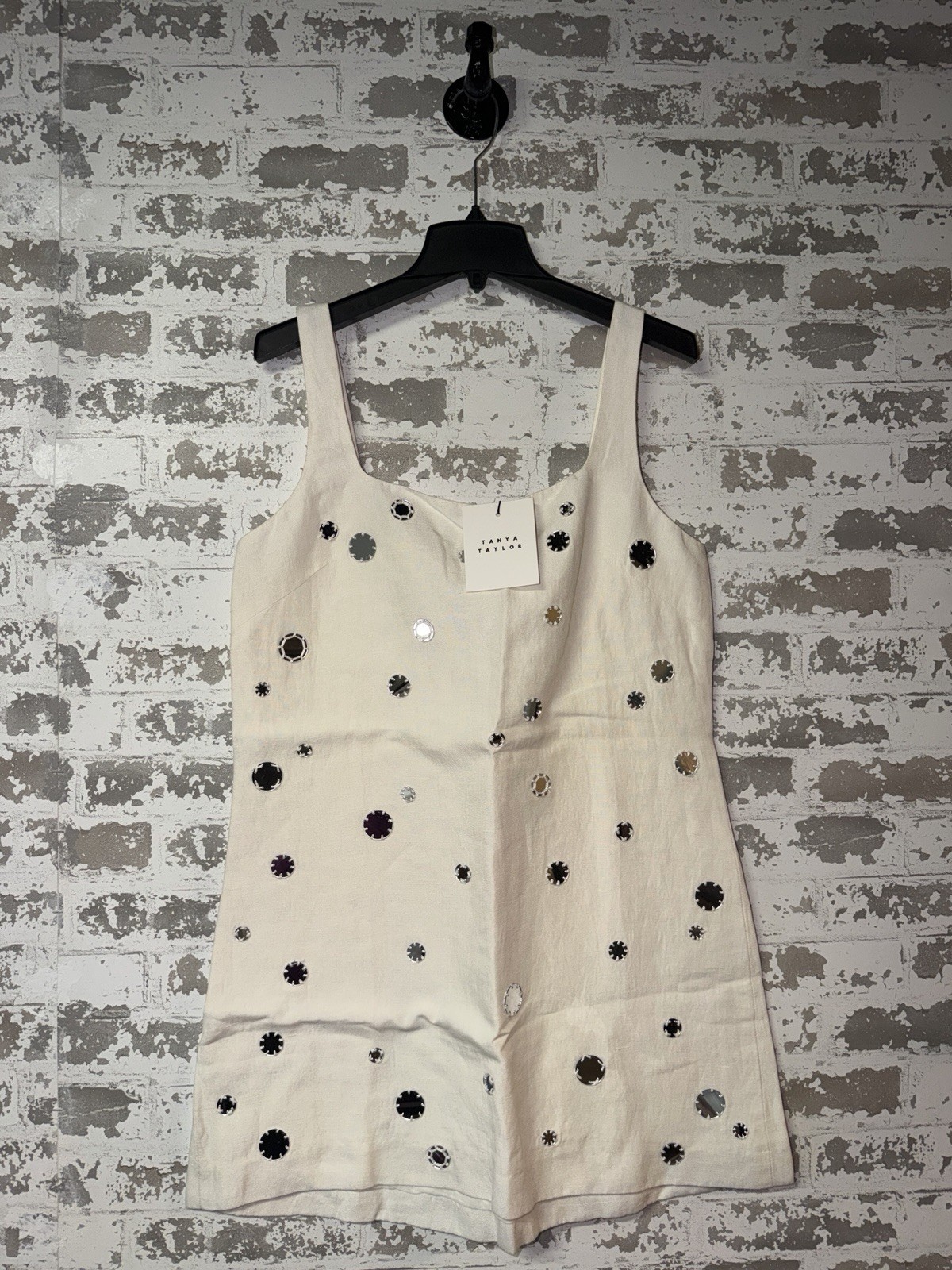 NWT! Tanya Taylor Barton Mirror Dress – Lightweight Linen – Creme Size 12 $595