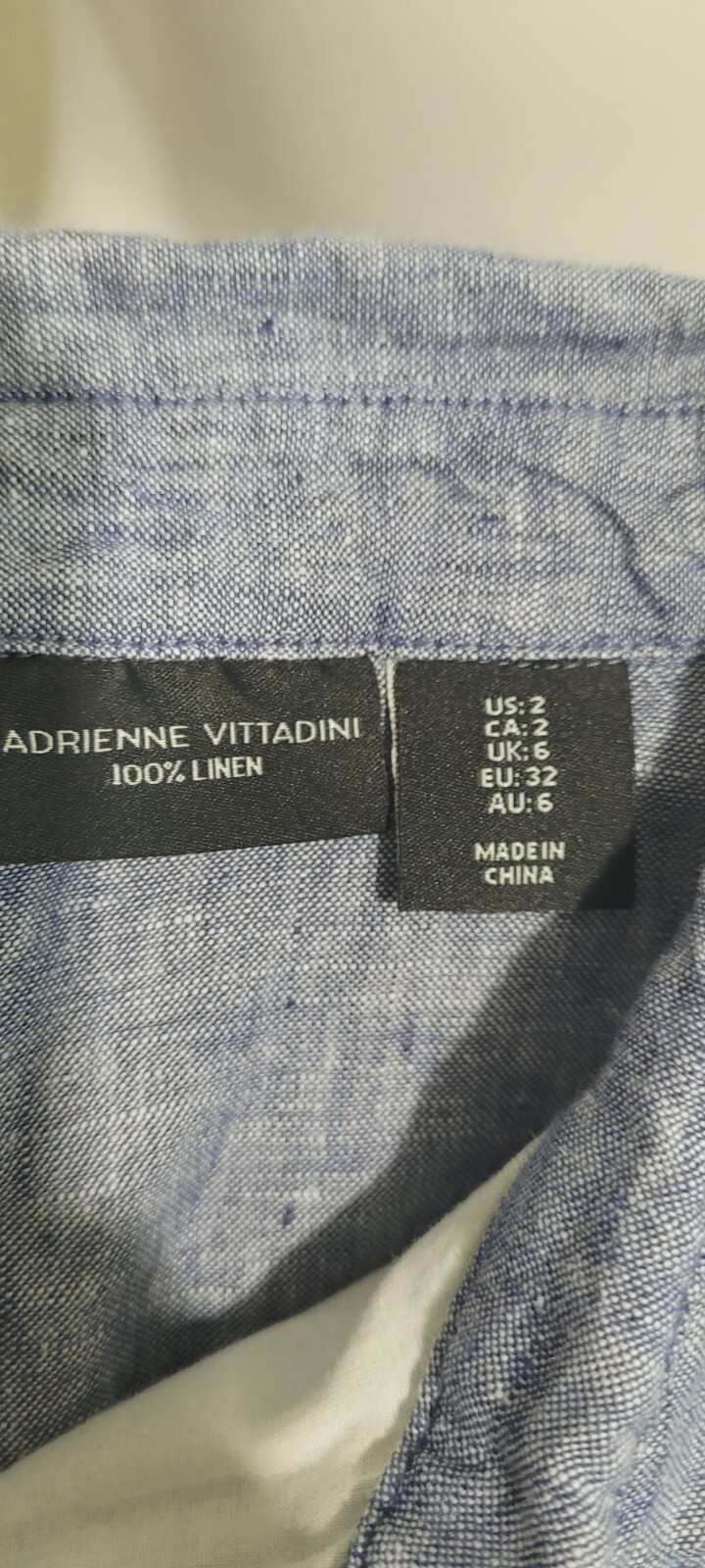 Adrienne Vittadini size 2 Dress sheath linen button collar pockets belt