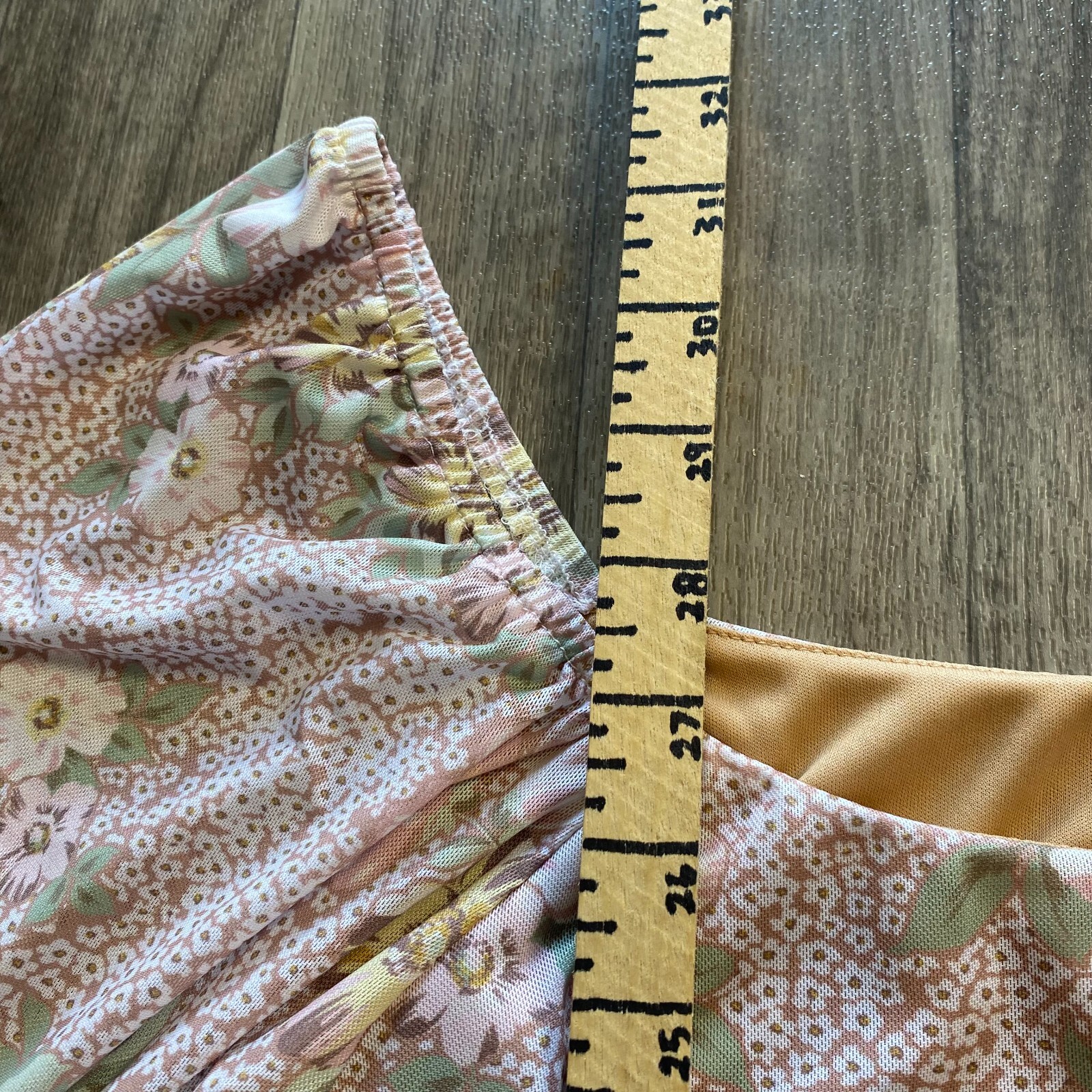 Originality Floral Off Shoulder Mini Dress Light Pink Green Size Medium