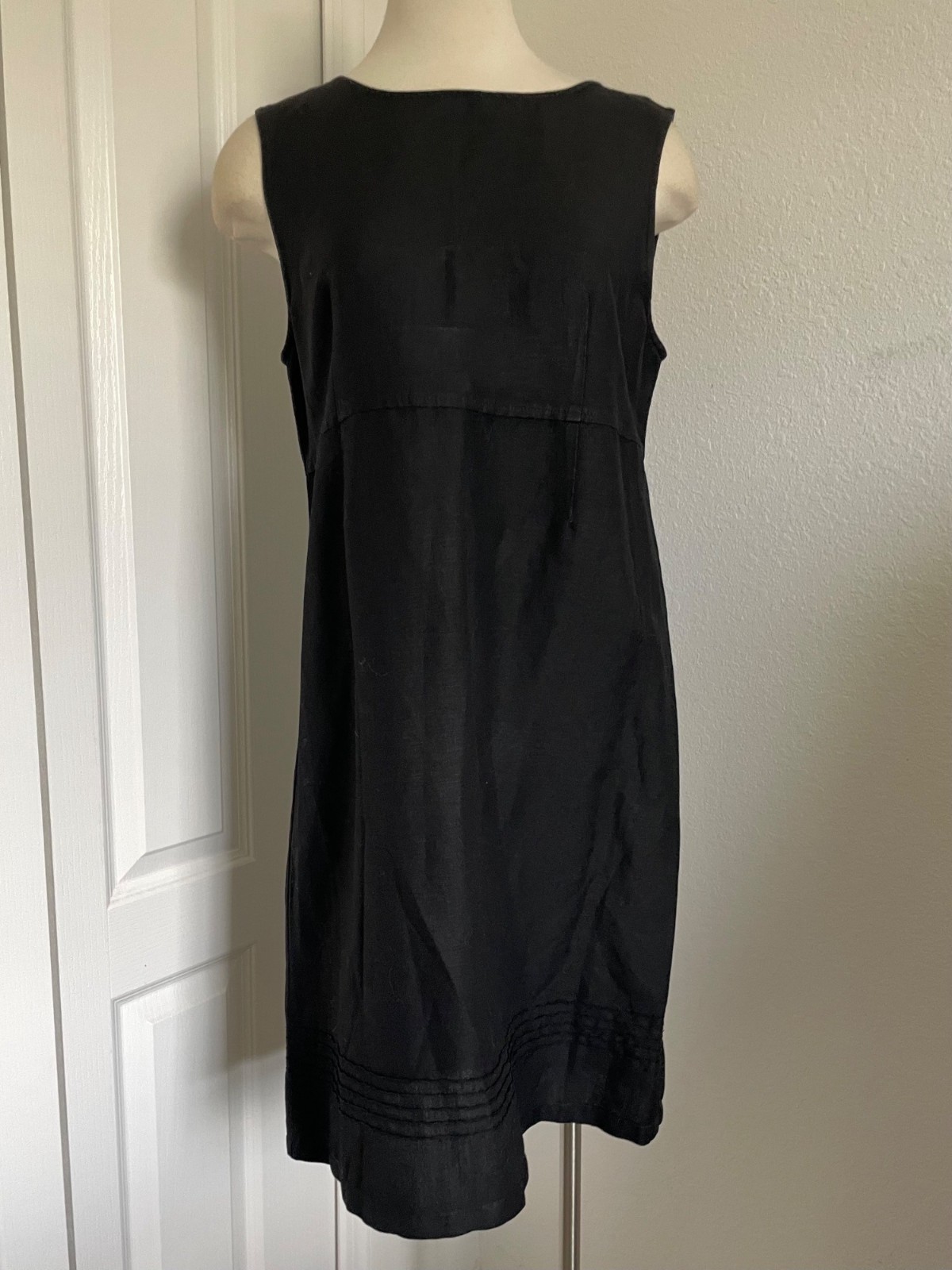 Mark, Fore, & Strike Black Linen Blend Sleeveless Mini Shift Dress Size Medium